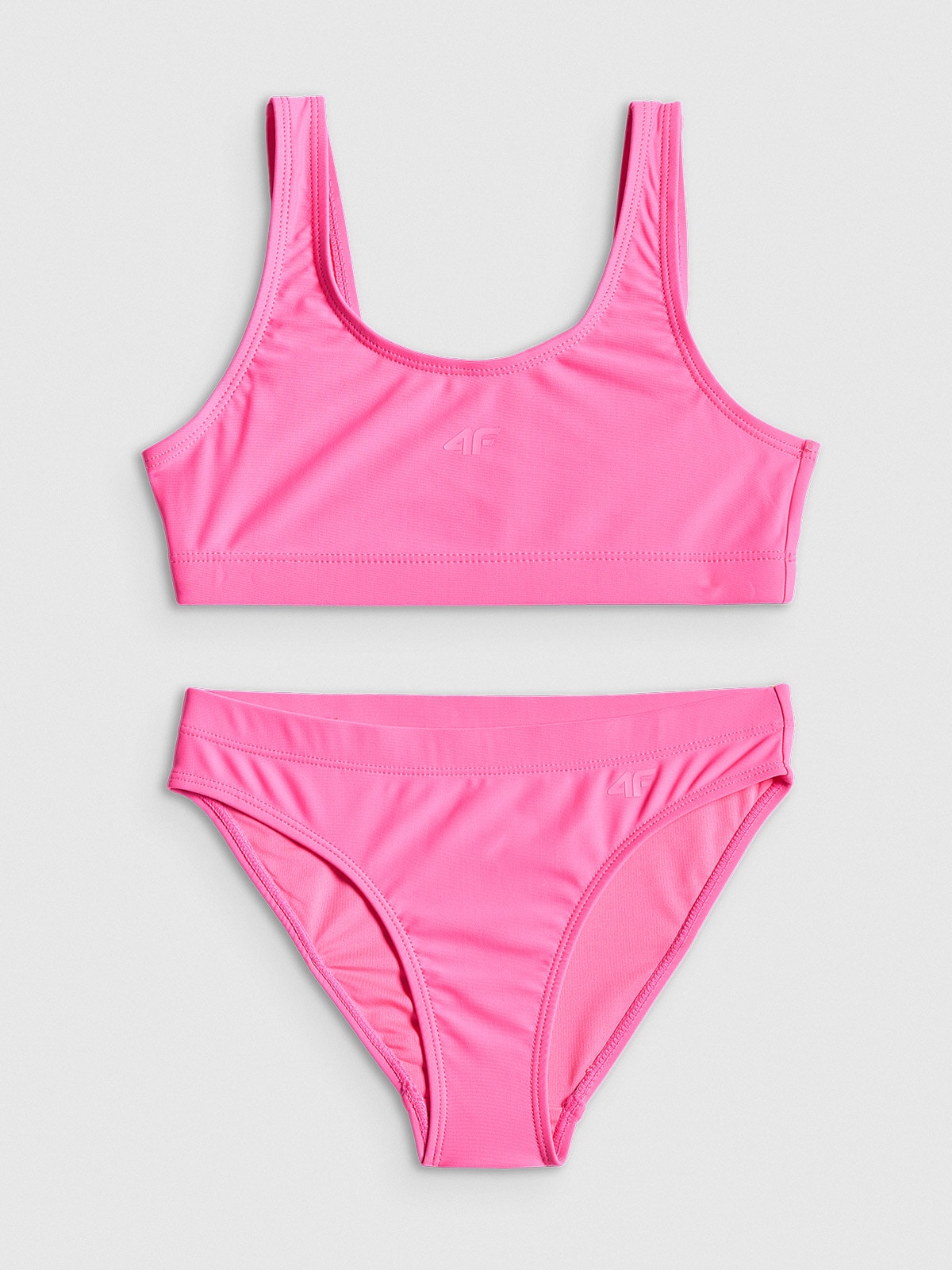 4F Kostium kąpielowy dwuczęściowy dziewczęcy - różowy 122/128 (6-8 lat)