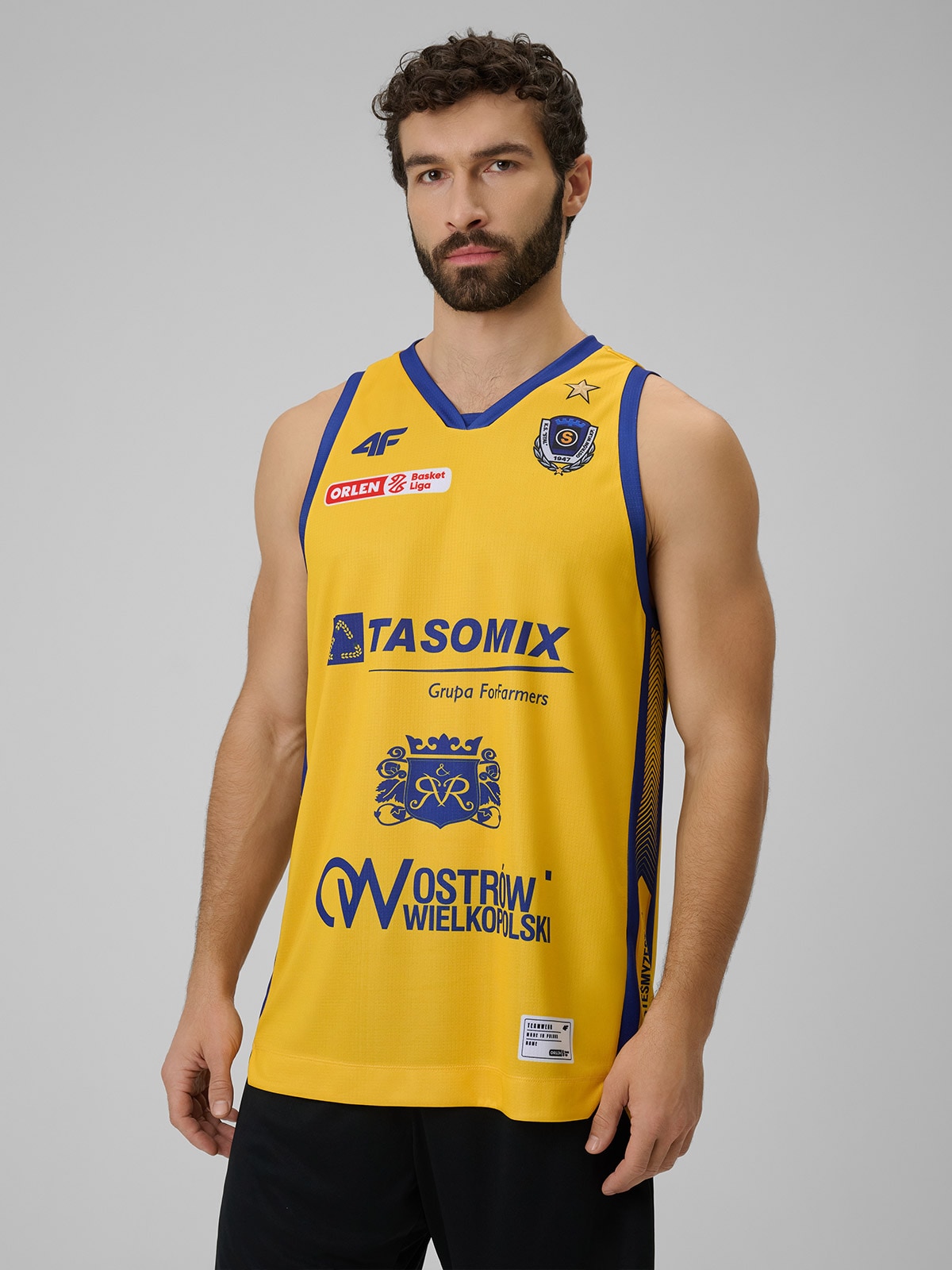 4F Koszulka meczowa replika domowa z sezonu 2025/26 męska 4F x Stal Ostrów - żółta S