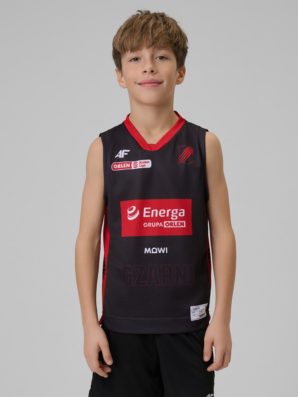 4F Koszulka meczowa replika wyjazdowa z sezonu 2025/26 dziecięca 4F x Czarni Słupsk - czarna 98/104