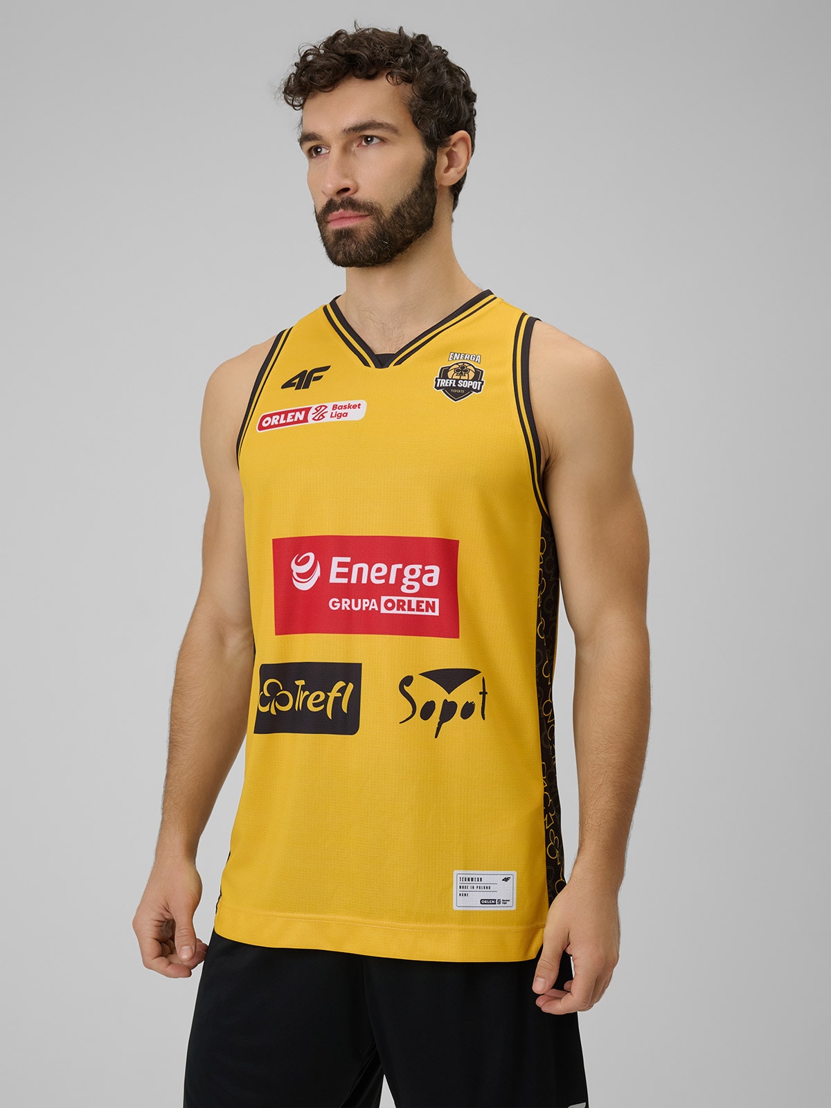 4F Koszulka meczowa replika domowa z sezonu 2025/26 męska 4F x Trefl Sopot - żółta XXL