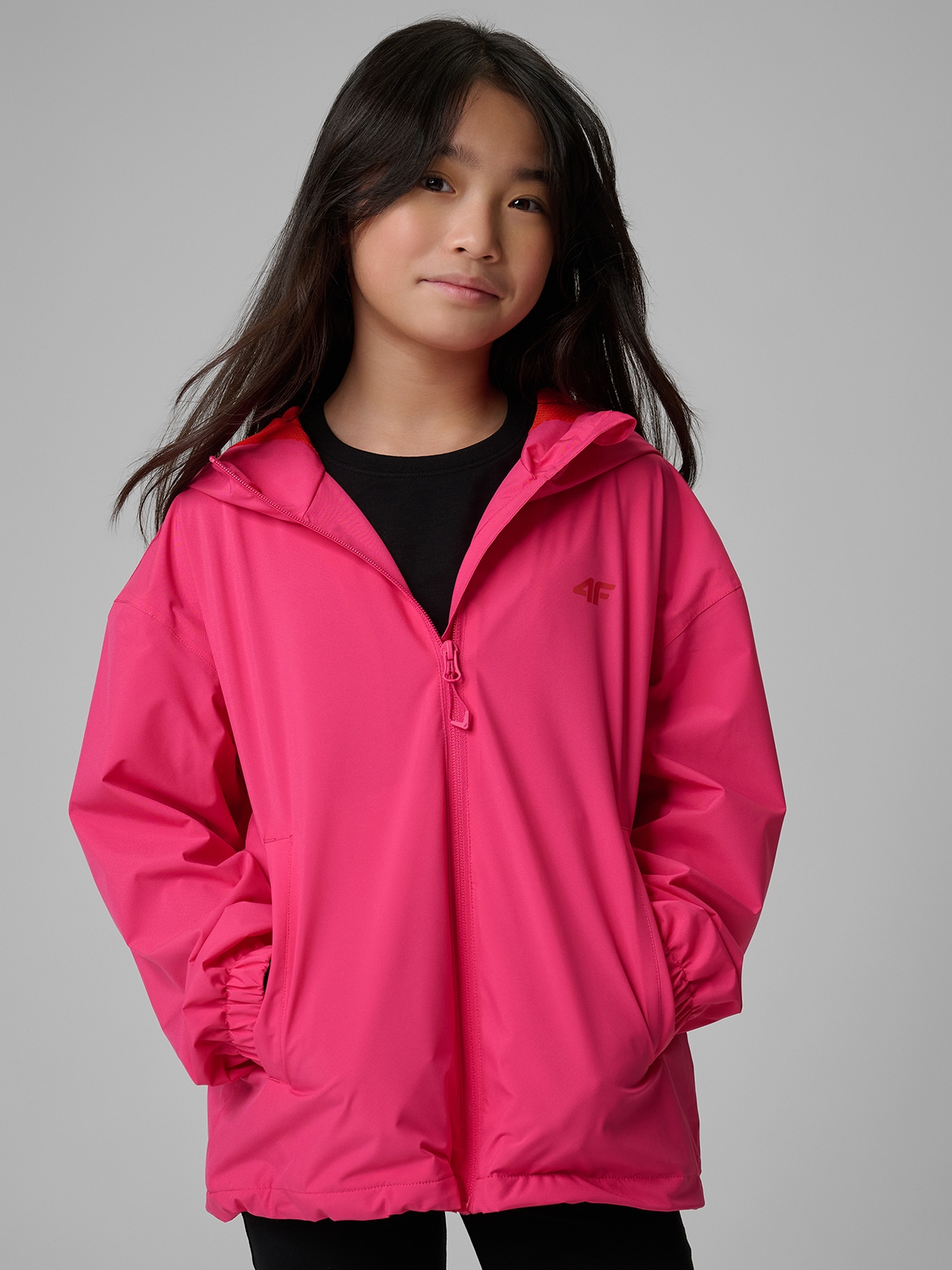 4F Kurtka przejściowa membrana 5000 dziecięca - różowa 164 (13-14 lat)