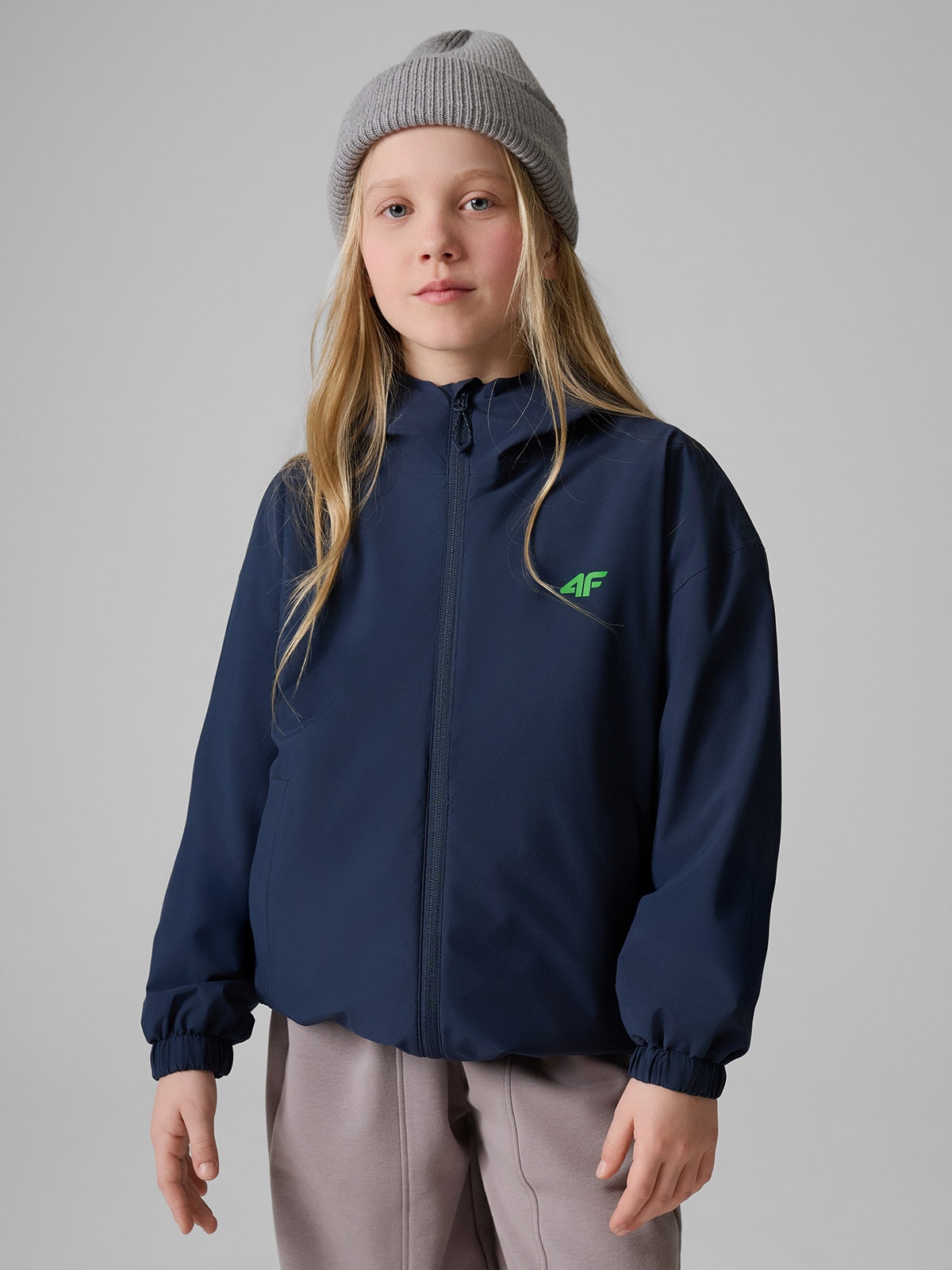 4F Kurtka przejściowa membrana 5000 dziecięca - granatowa 164 (13-14 lat)