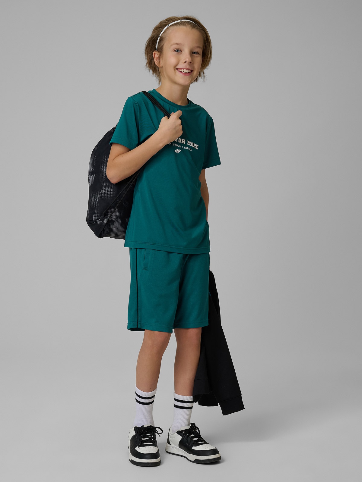 4F Spodenki sportowe szybkoschnące chłopięce - turkusowe 158/164 (12-14 lat)