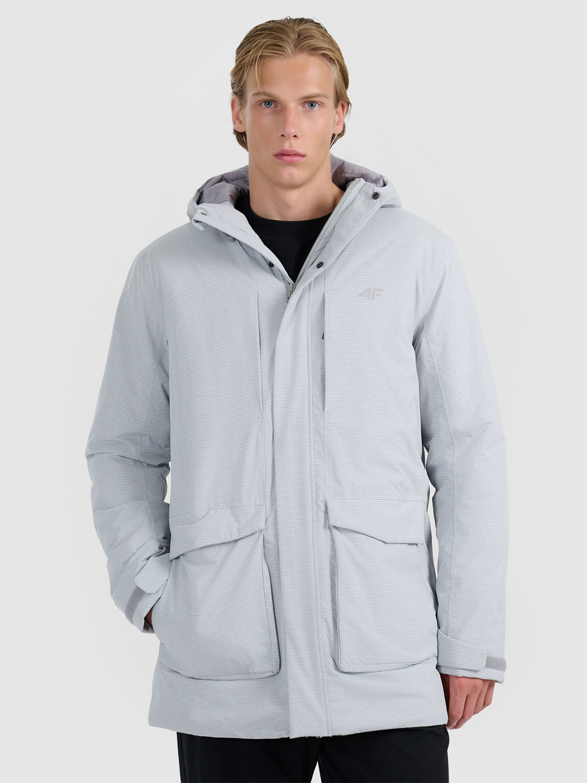 4F Parka przejściowa membrana 8000 męska - szara 3XL