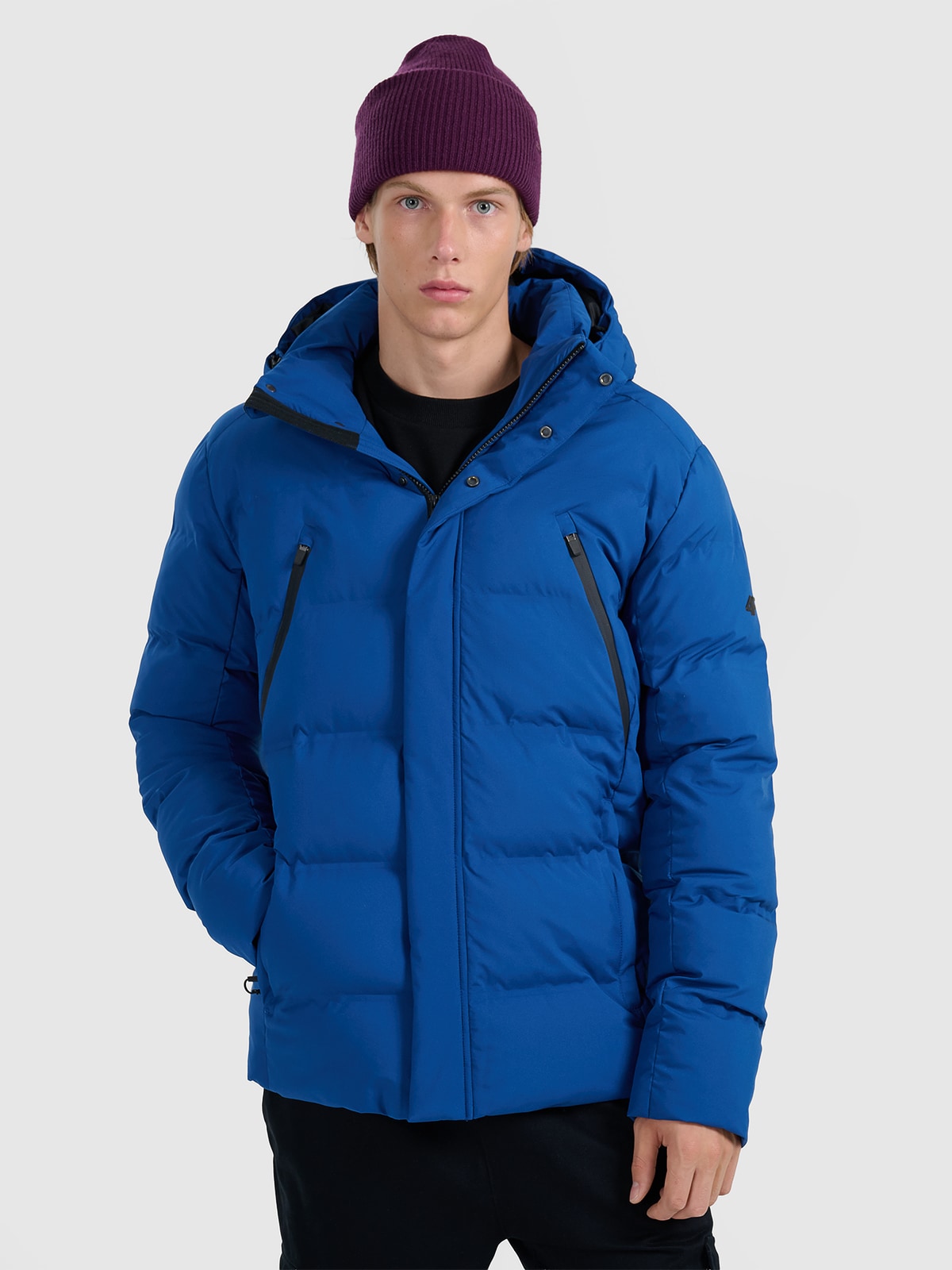 4F Kurtka puchowa z wypełnieniem syntetycznym membrana 10000 męska - niebieska M