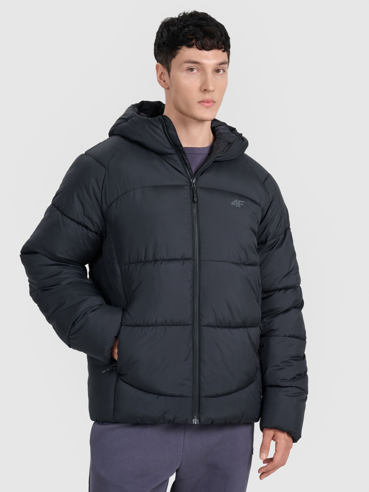 4F Kurtka puchowa z wypełnieniem syntetycznym męska - czarna XXL