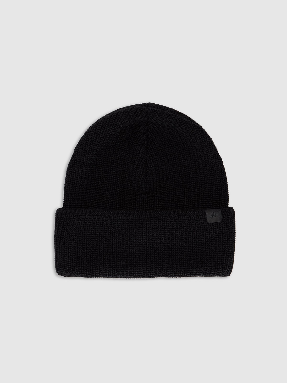 4F Czapka beanie z wełną merino uniseks - czarna Uniwersalny