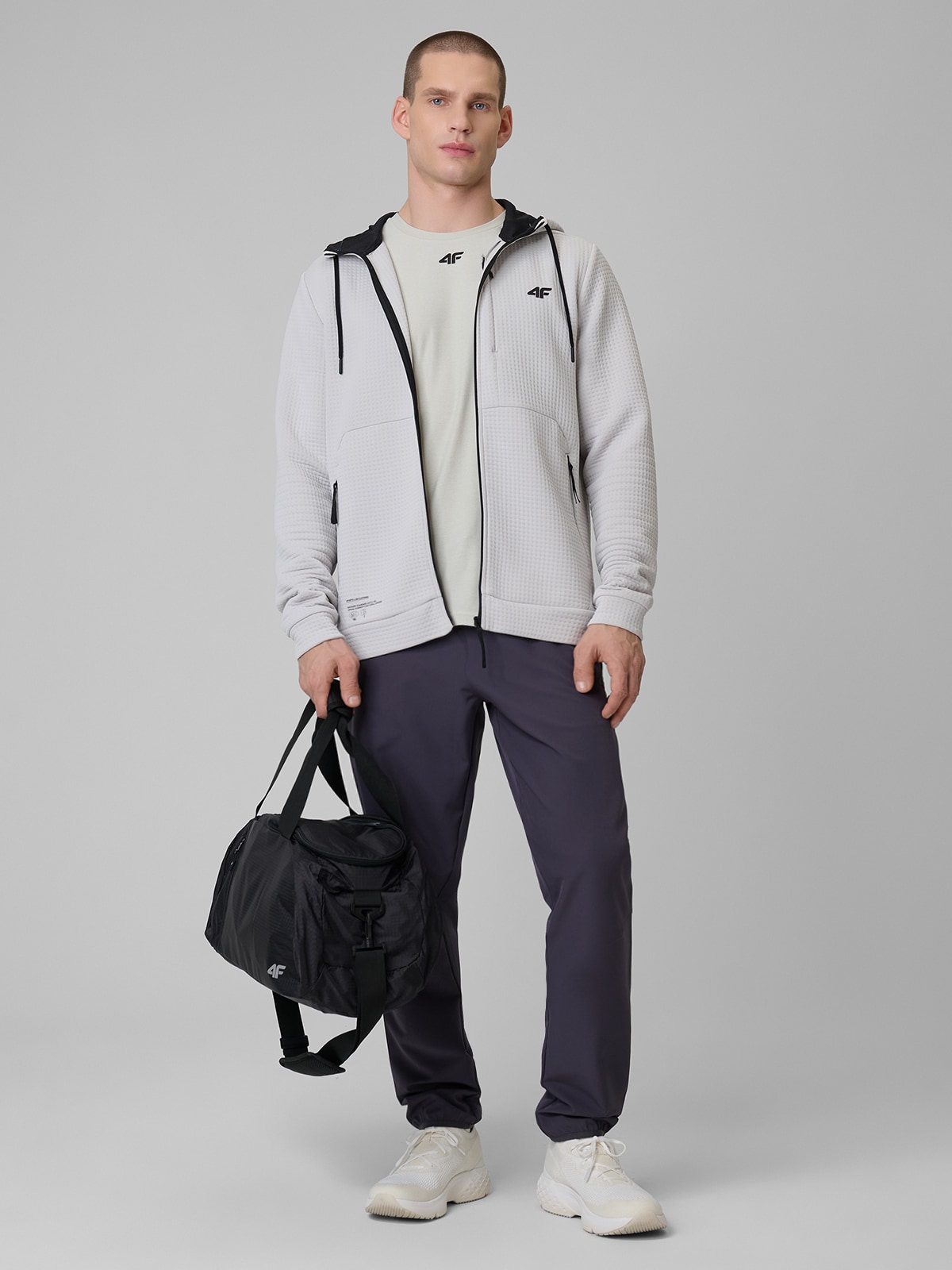 4F Spodnie treningowe szybkoschnące męskie - szare XXL