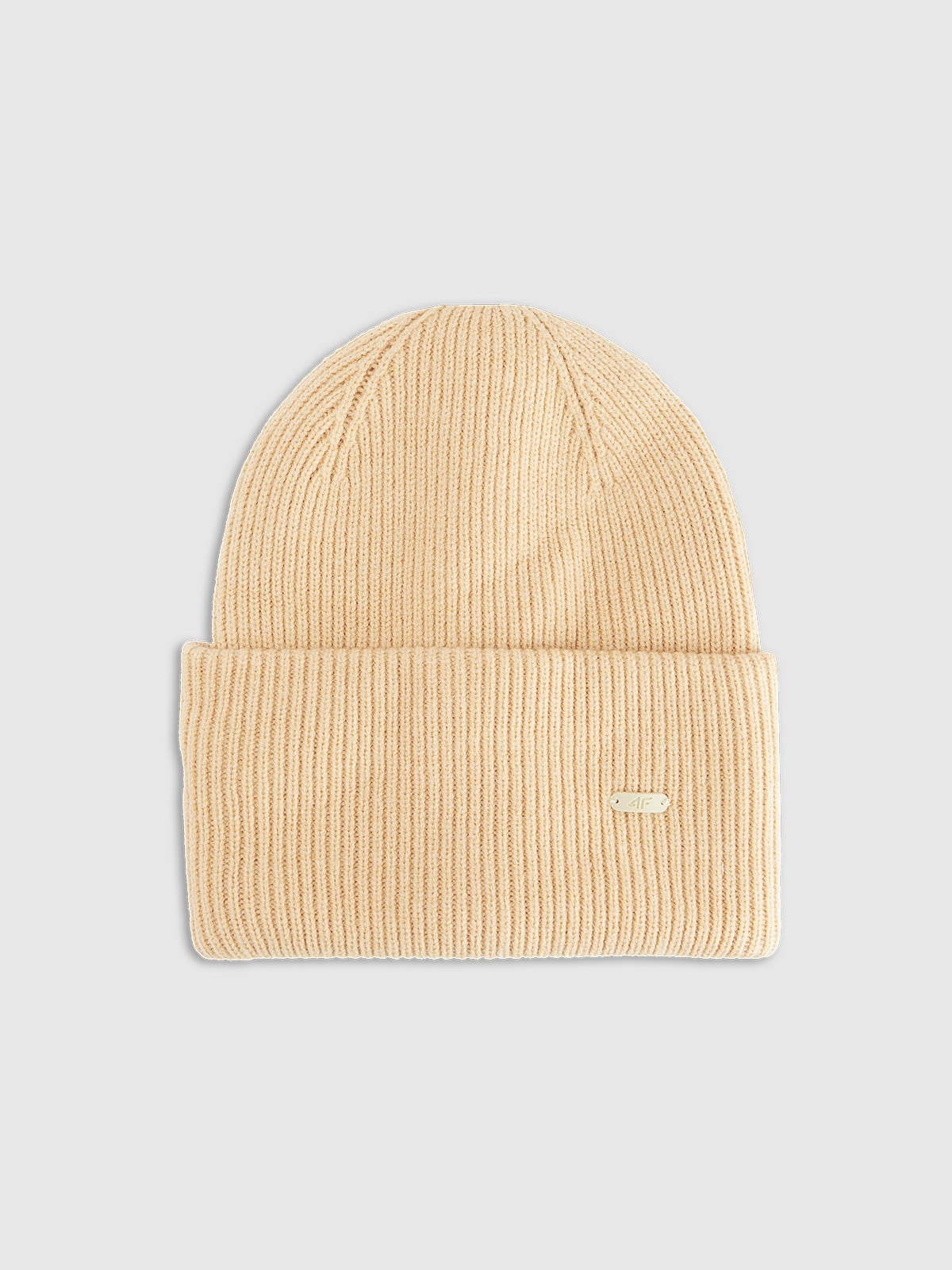 4F Czapka beanie uniseks - beżowa Uniwersalny