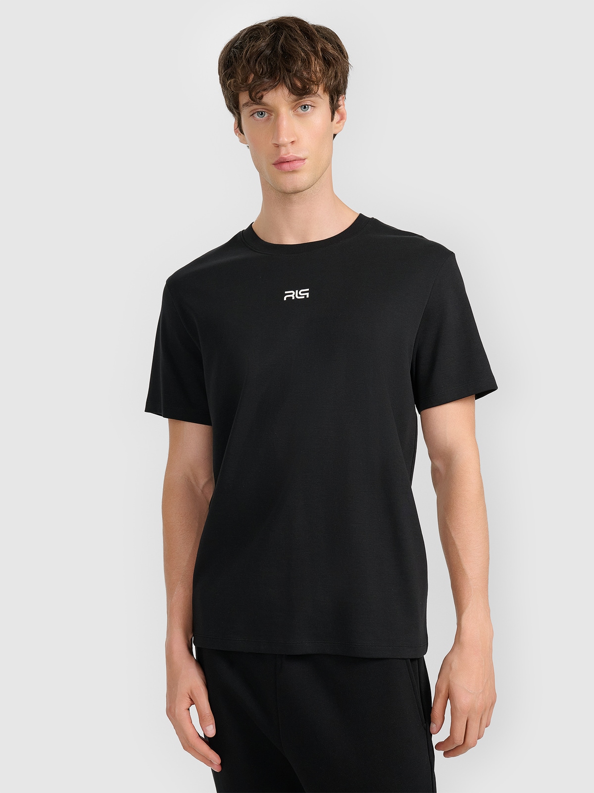 4F T-shirt regular z nadrukiem męski 4F x Robert Lewandowski - czarna M