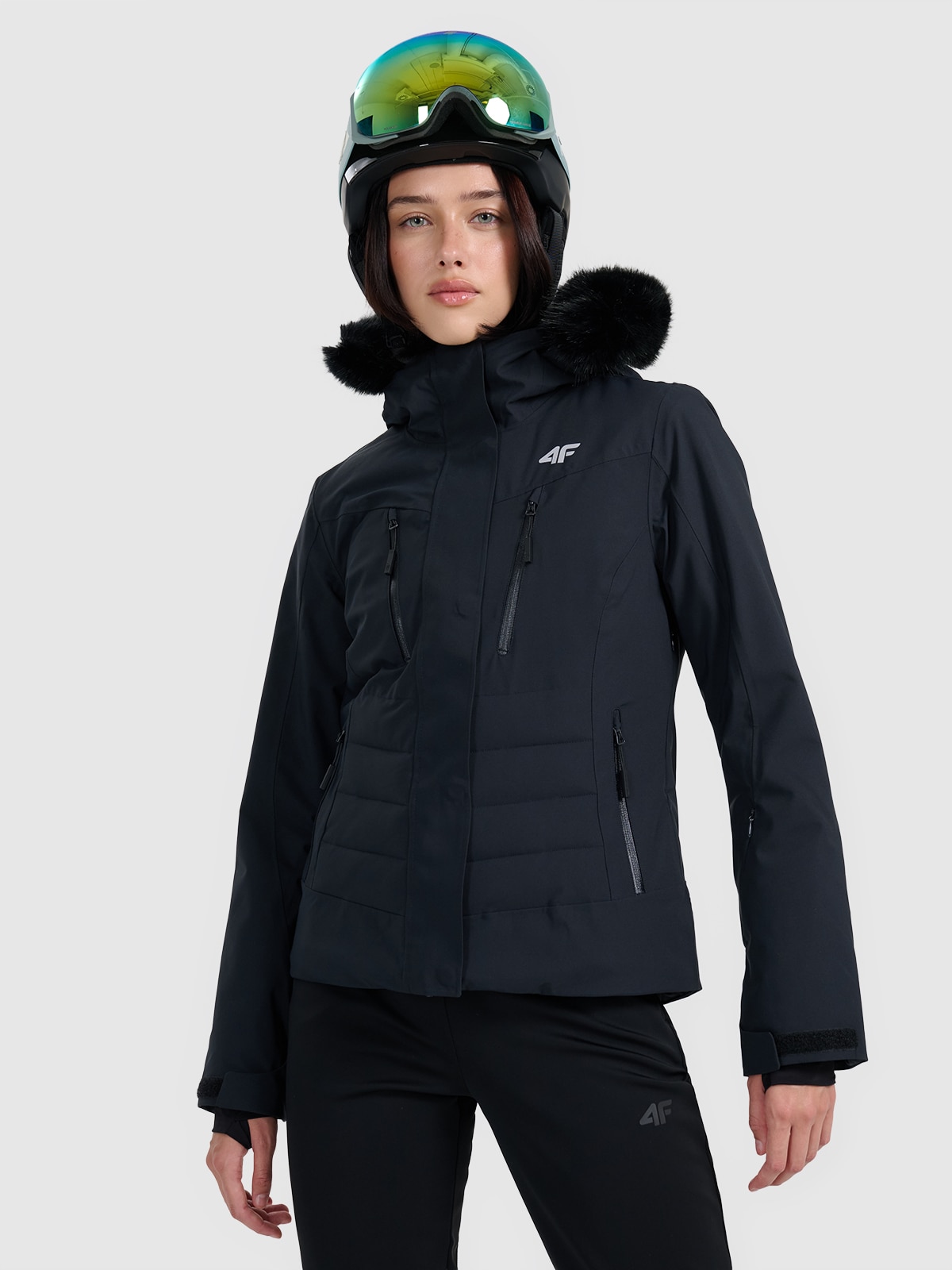 4F Kurtka narciarska membrana 10000 damska - czarna XS