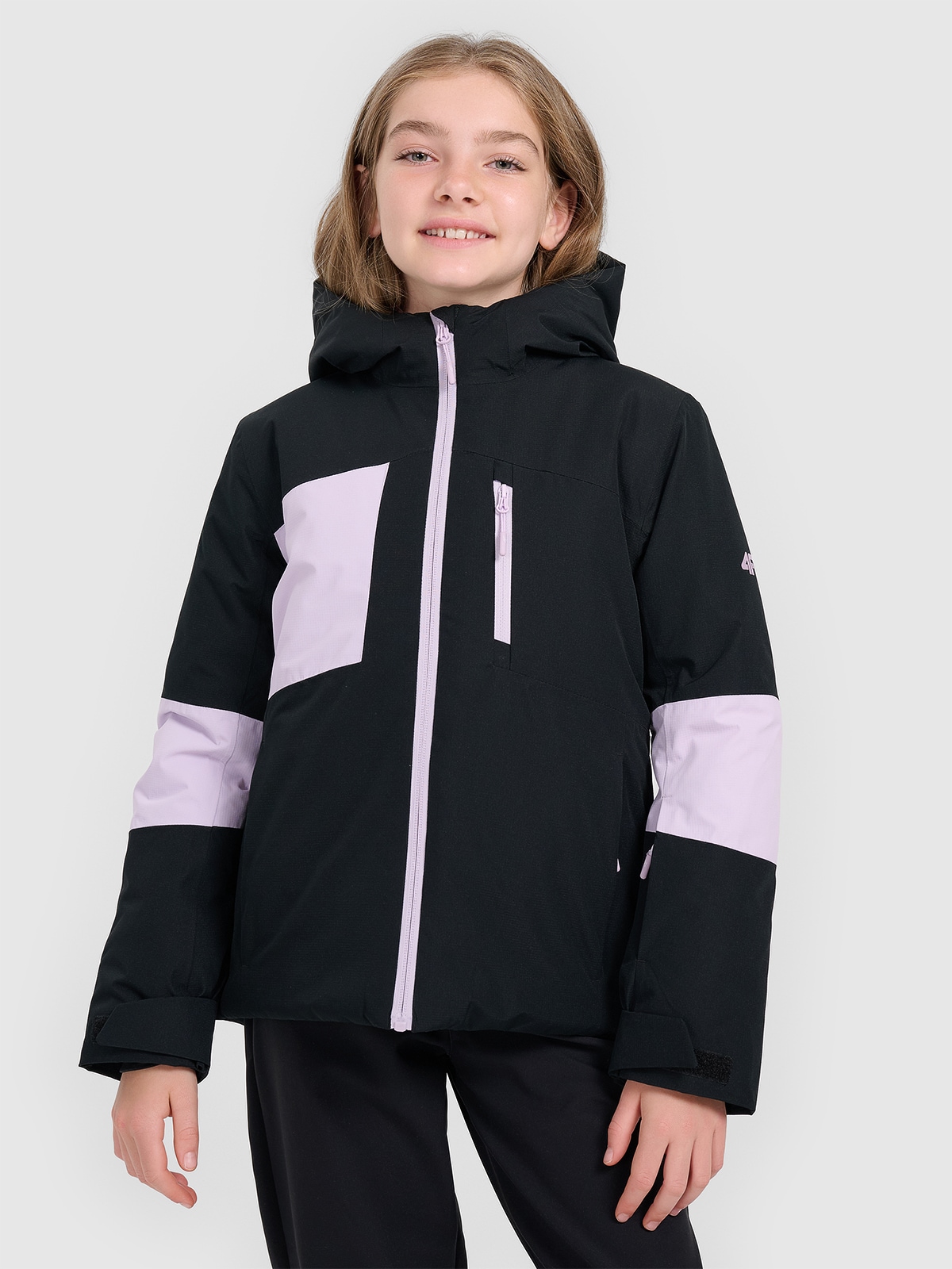 4F Kurtka narciarska membrana 10000 dziewczęca - czarna 122 (6-7 lat)