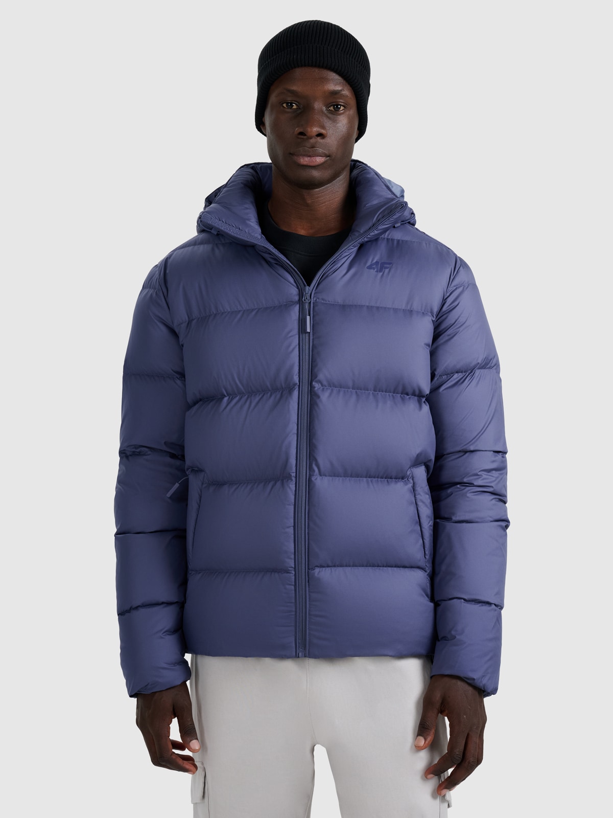 4F Kurtka puchowa z wypełnieniem naturalnym męska - granatowa XXL