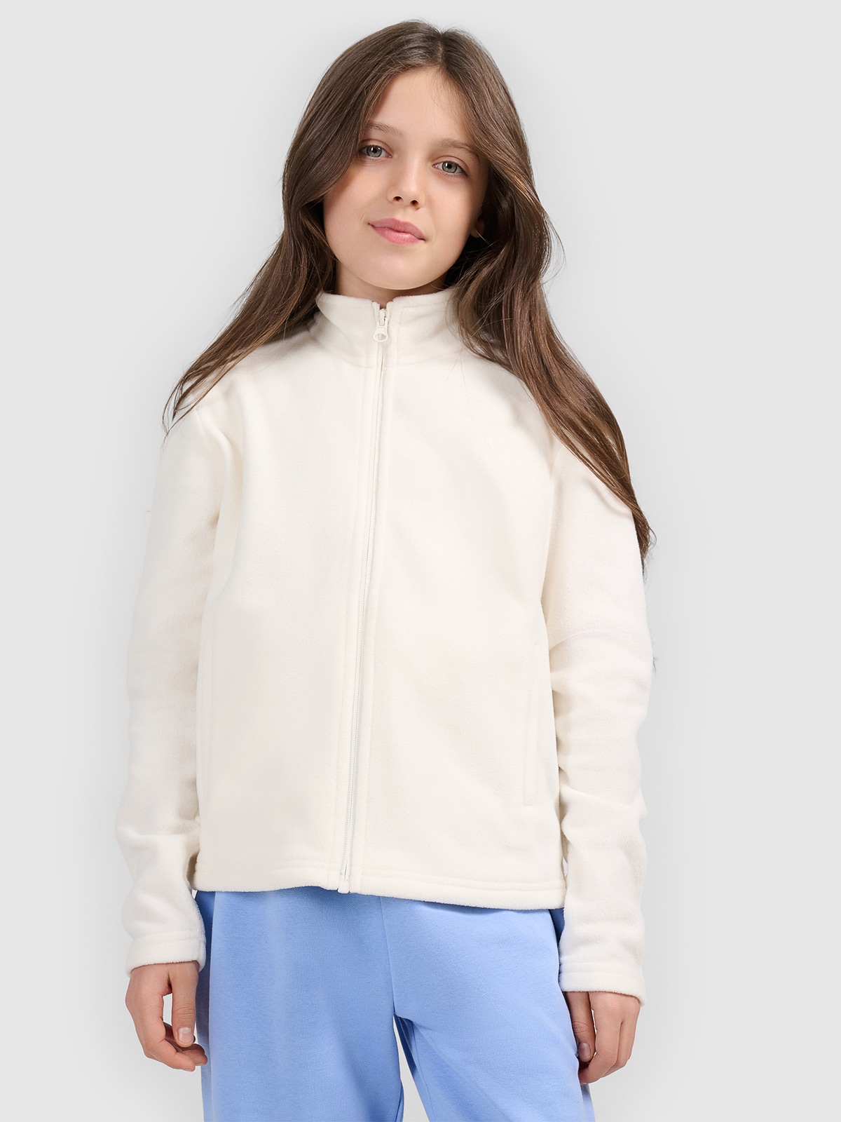 4F Polar regular bez kaptura dziewczęcy - biały 164 (13-14 lat)