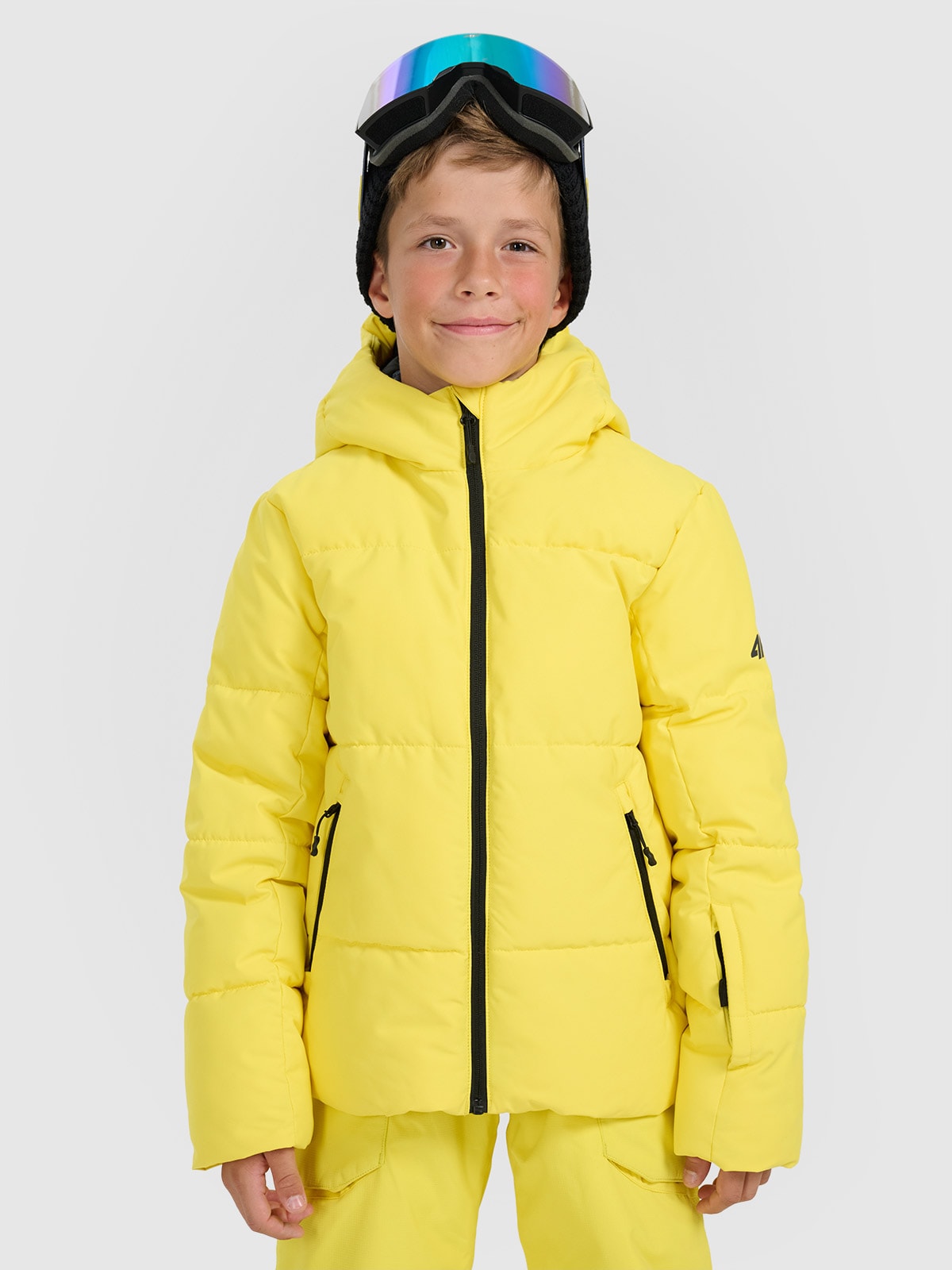 4F Kurtka narciarska membrana 5000 chłopięca - żółta 140 (9-10 lat)