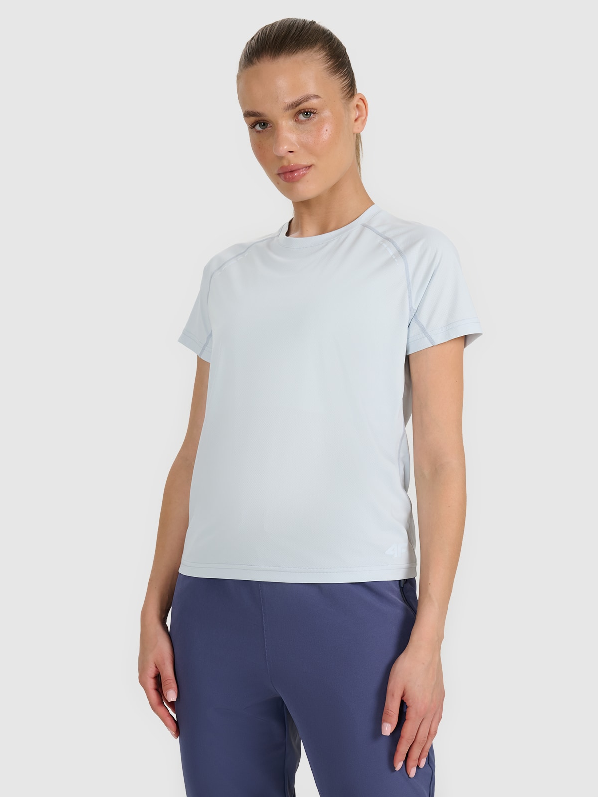 4F Koszulka do biegania w terenie szybkoschnąca damska - niebieska L