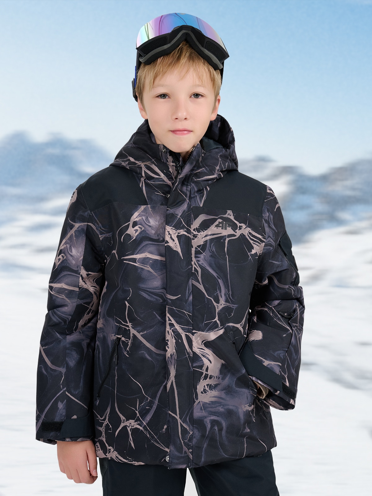 4F Kurtka snowboardowa membrana 8000 chłopięca - multikolor 122 (6-7 lat)