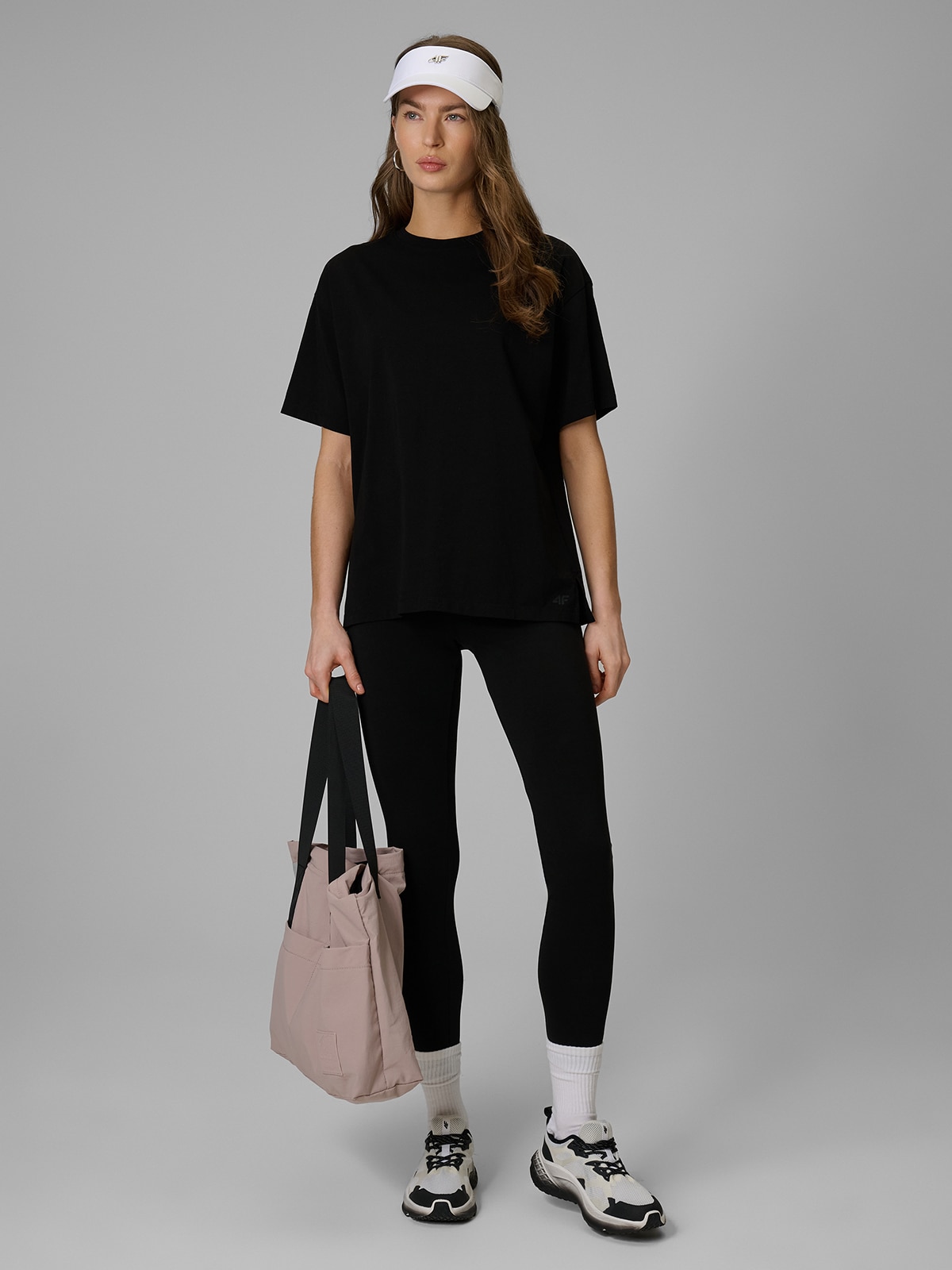 4F Legginsy dzianinowe damskie - czarne XXL