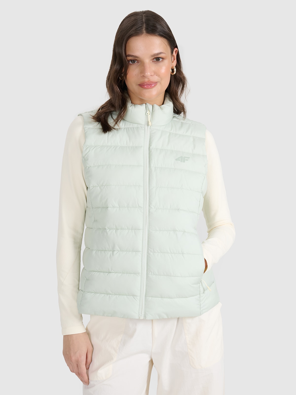 4F Bezrękawnik puchowy z wypełnieniem syntetycznym damski - miętowy S