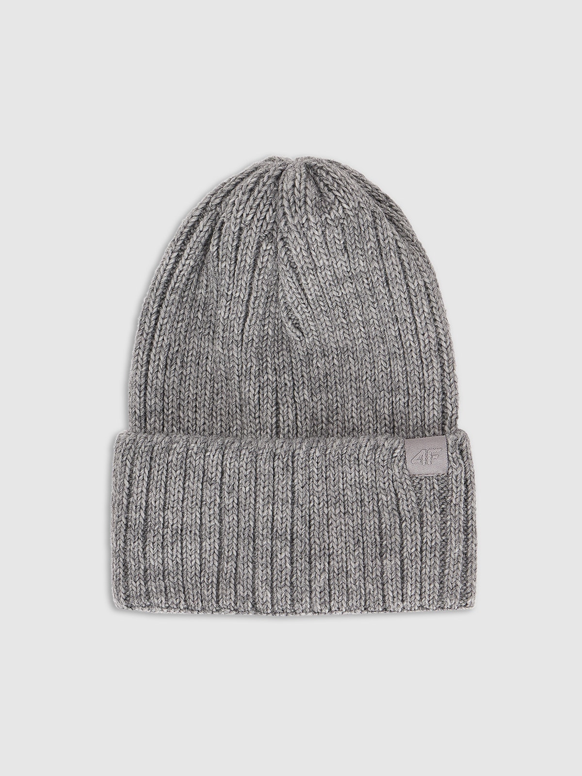 4F Czapka zimowa z dodatkiem wełny damska - szara Uniwersalny