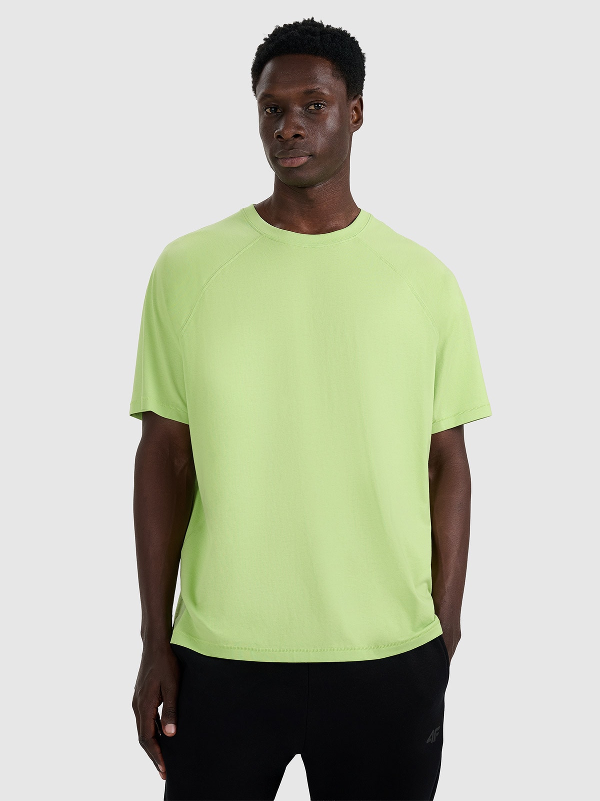 4F T-shirt oversize gładki męski - zielony M