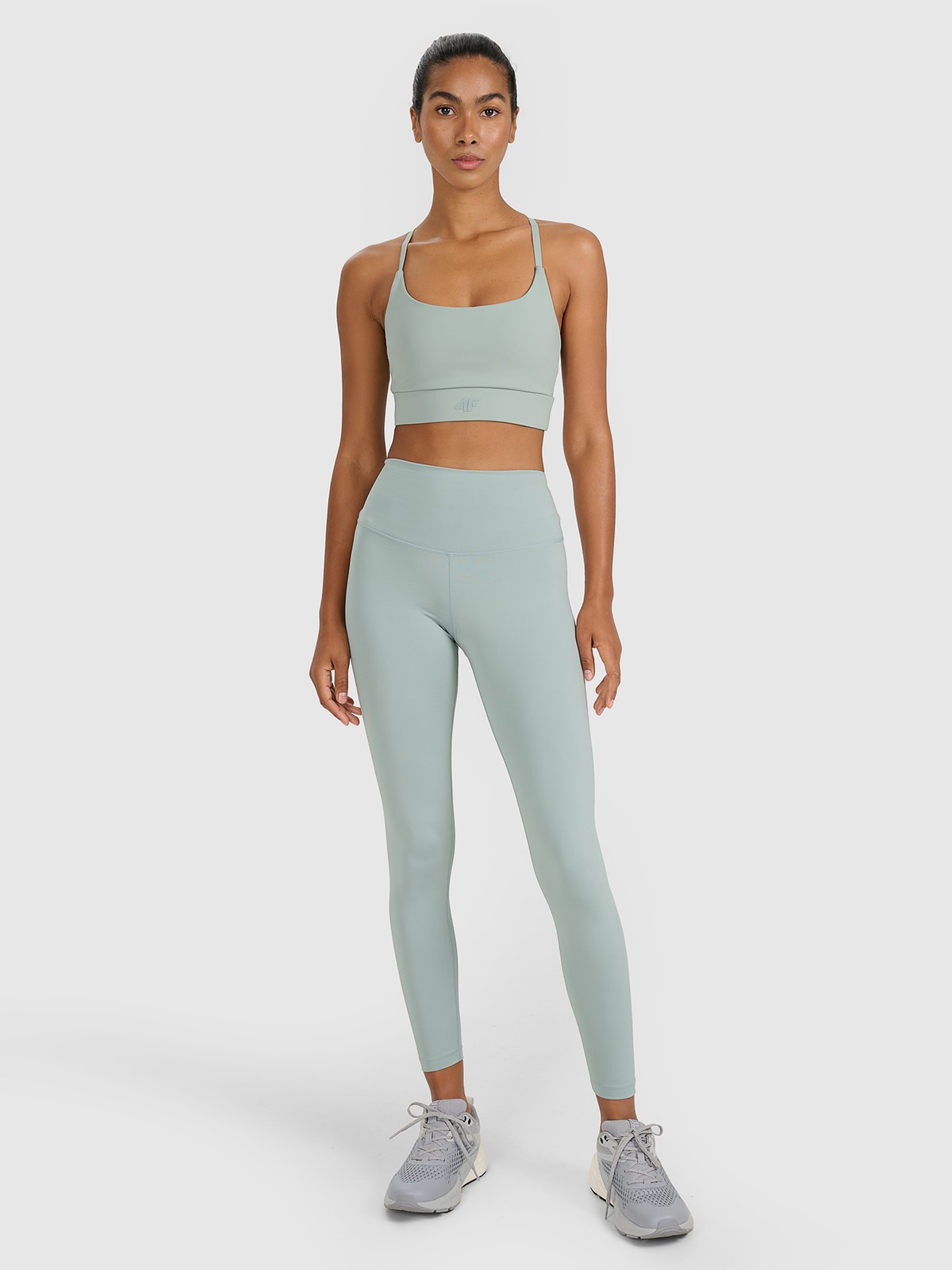 4F Legginsy treningowe szybkoschnące damskie - zielone L