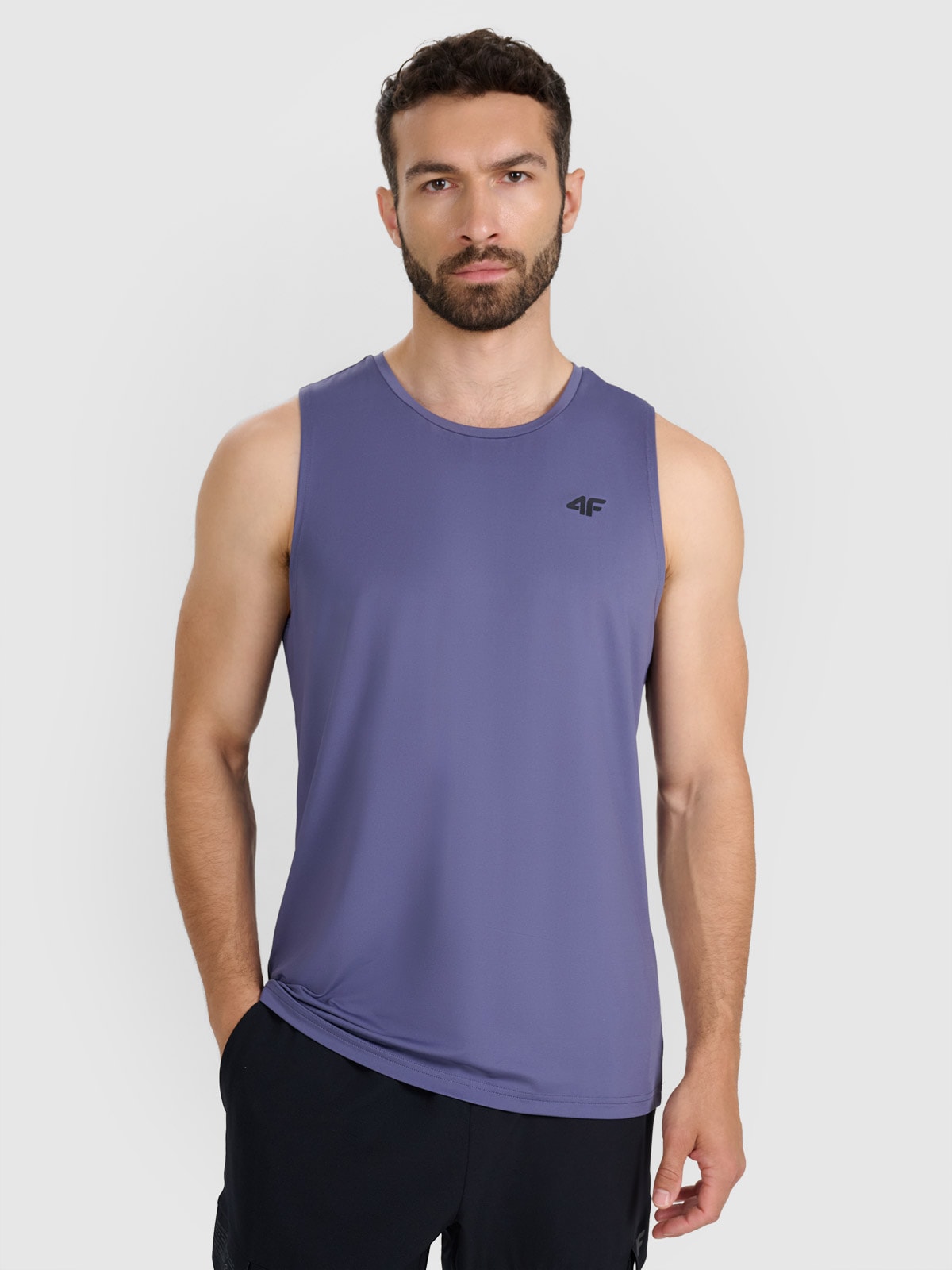 4F Tank top treningowy szybkoschnący męski - niebieski L