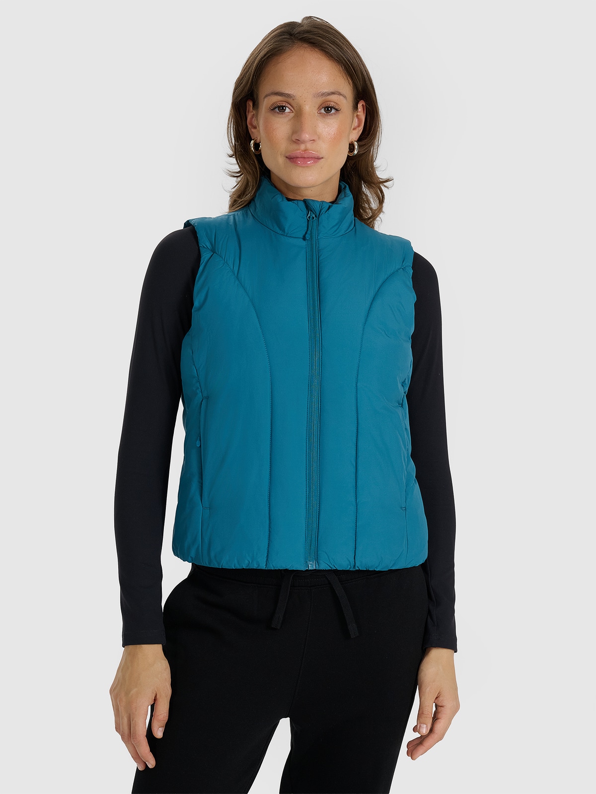 4F Bezrękawnik puchowy z wypełnieniem syntetycznym damski - turkusowy M