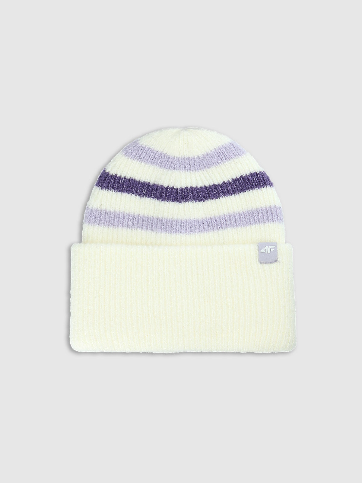 4F Czapka beanie dziewczęca - biała Uniwersalny