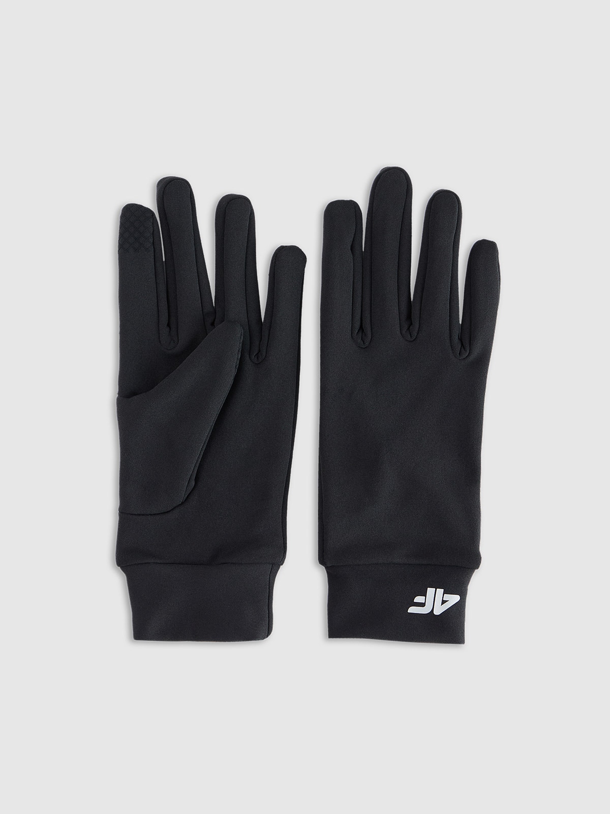 4F Rękawiczki dzianinowe Touch Screen uniseks - czarne L