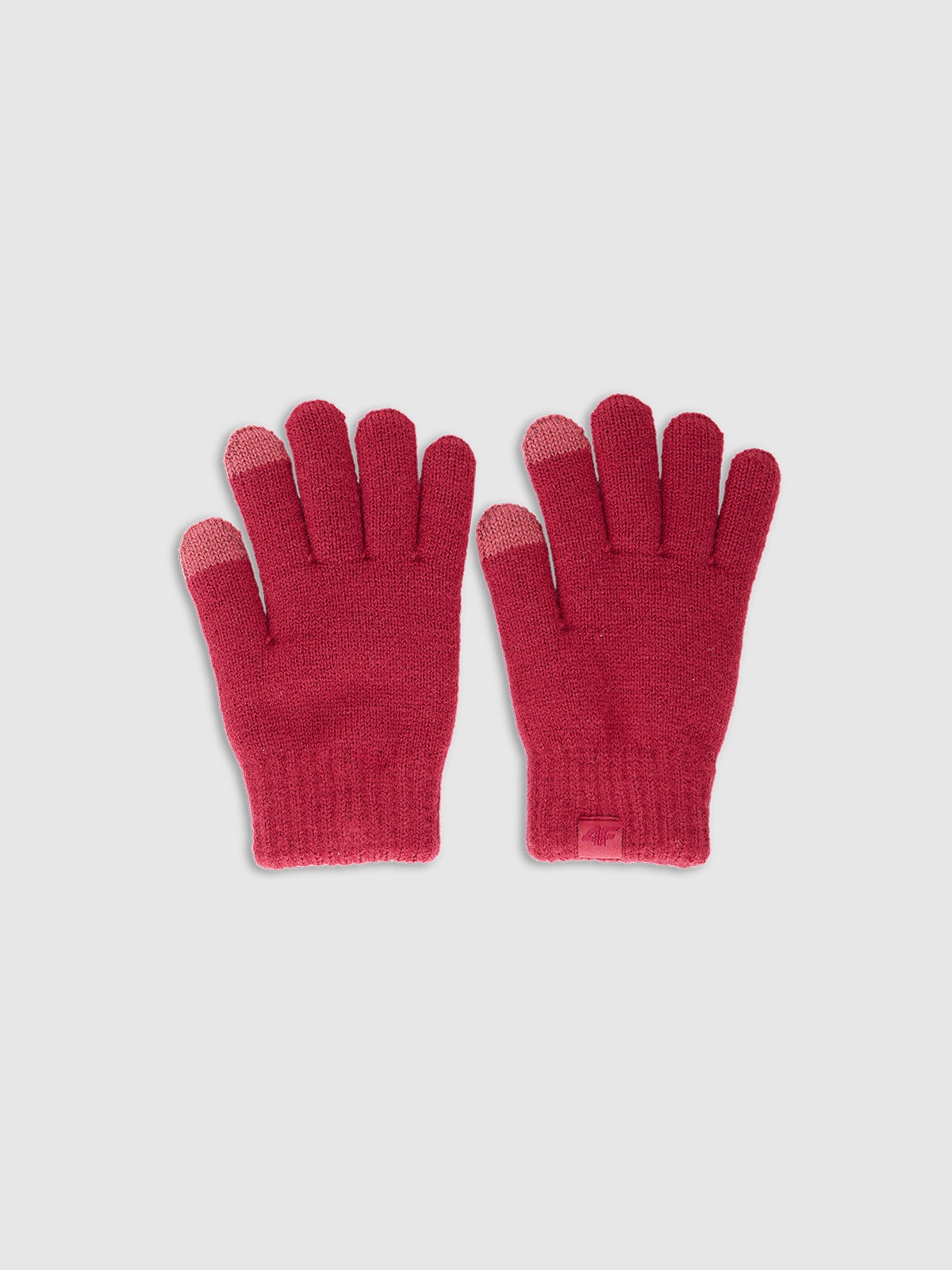 4F Rękawiczki dzianinowe Touch Screen dziecięce - różowe L/XL