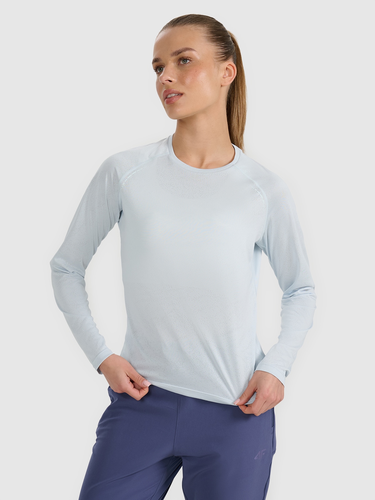 4F Longsleeve do biegania w terenie szybkoschnący damski - niebieski L