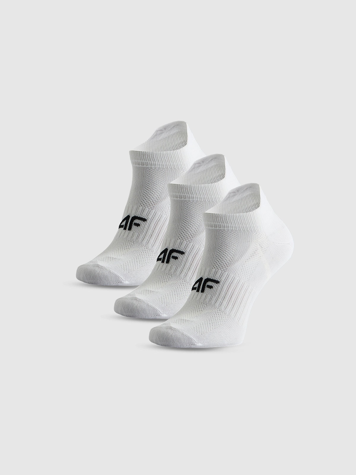 4F Skarpetki sportowe przed kostkę (3-pack) dziewczęce - białe 32-34