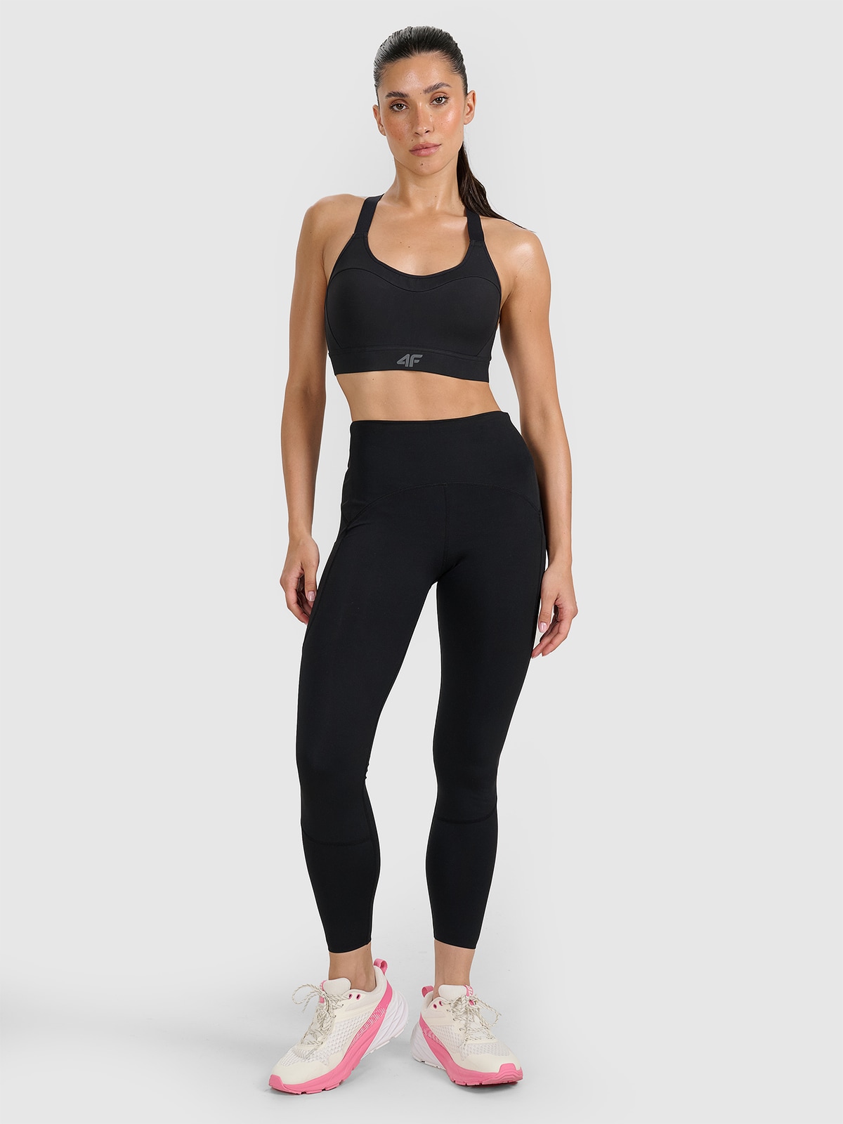4F Legginsy treningowe szybkoschnące damskie - czarne L