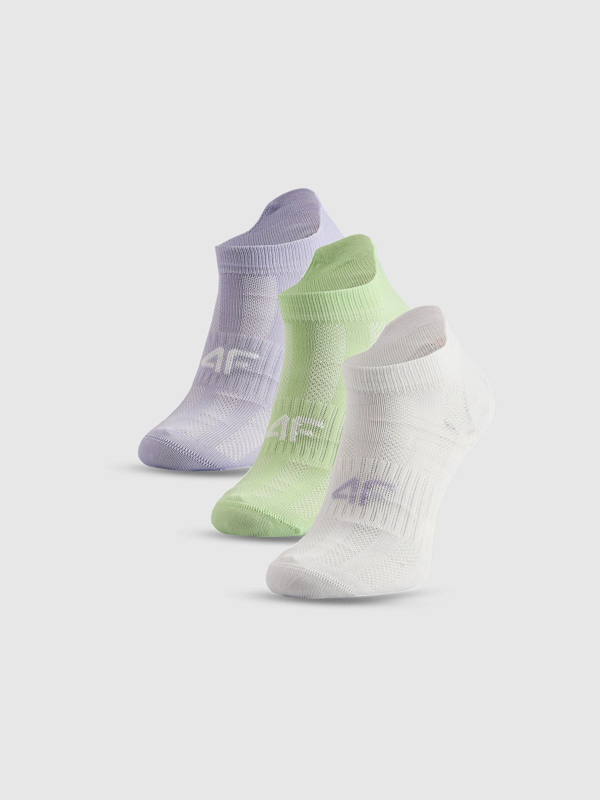 4F Skarpetki sportowe przed kostkę (3-pack) dziewczęce - multikolor 32-34