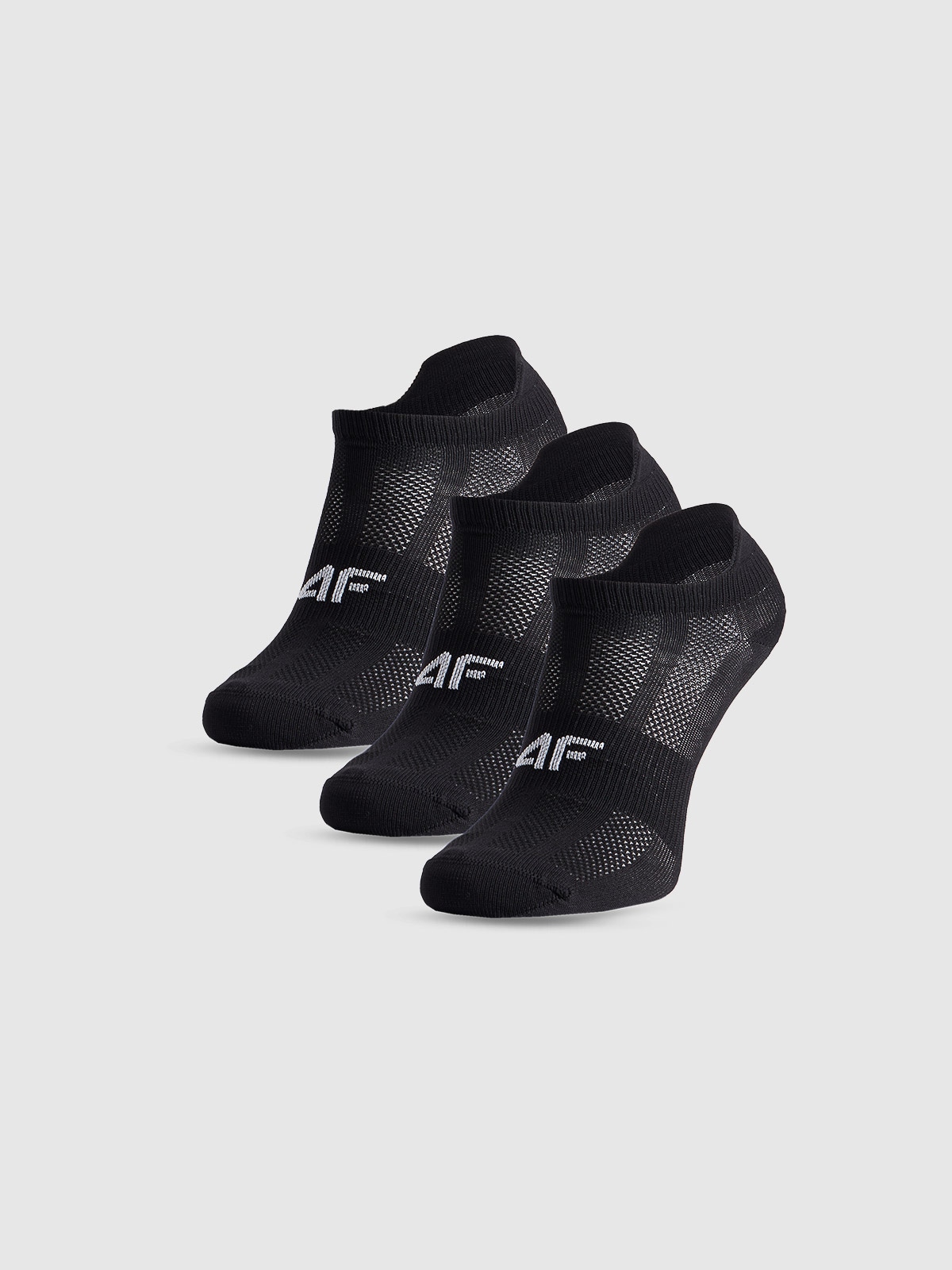 4F Skarpetki sportowe przed kostkę (3-pack) chłopięce - czarne 32-34
