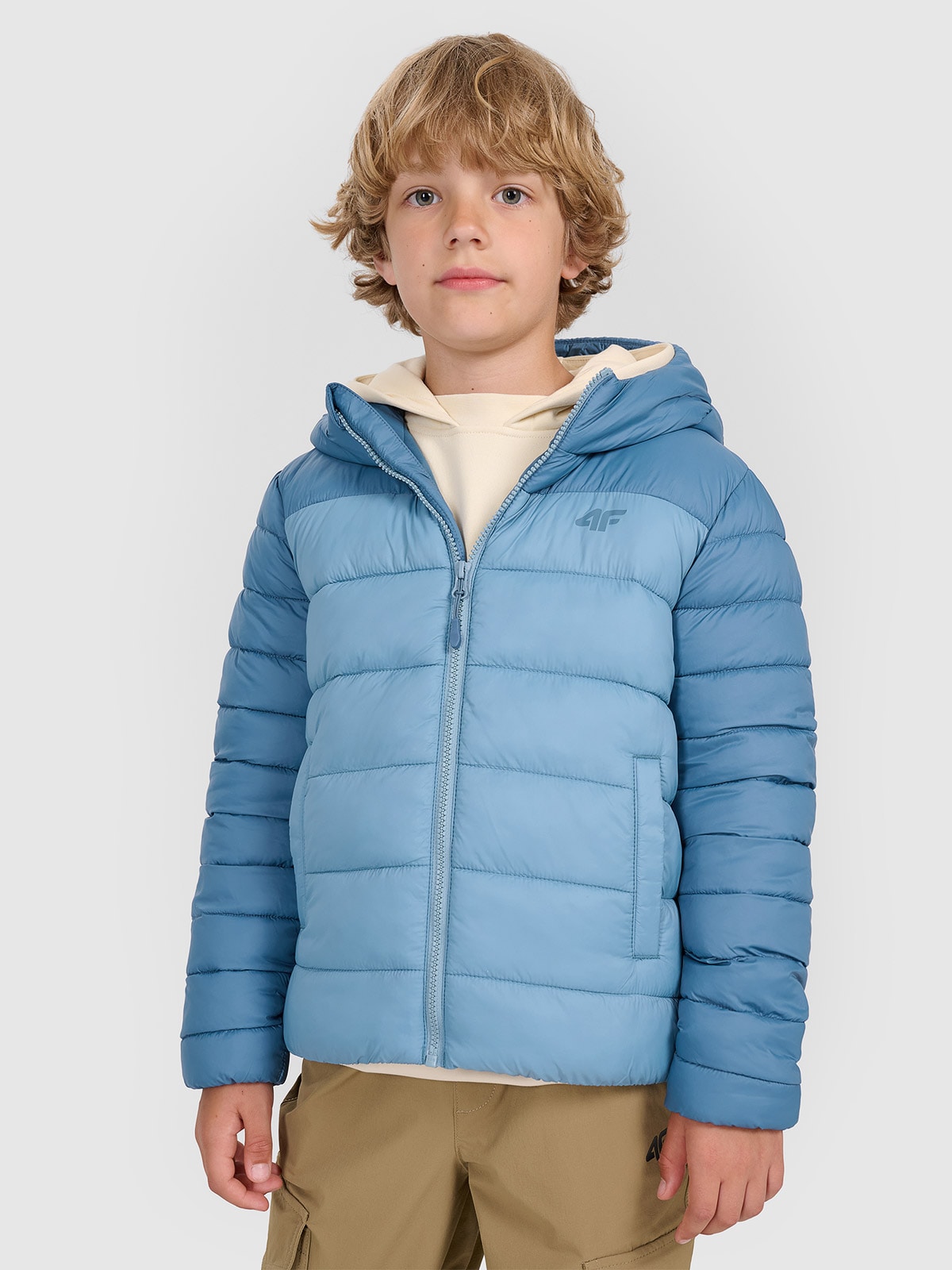 4F Kurtka puchowa z wypełnieniem syntetycznym chłopięca - granatowa 122 (6-7 lat)