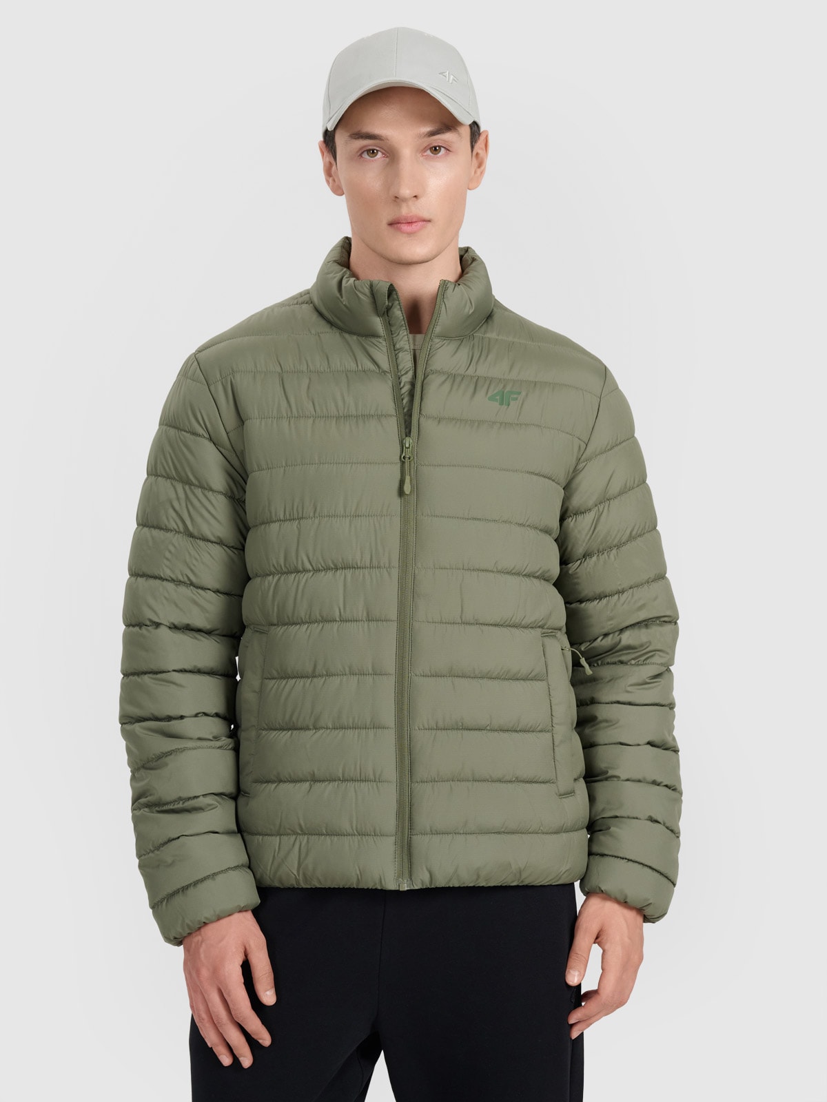 4F Kurtka puchowa z wypełnieniem syntetycznym męska - khaki 3XL