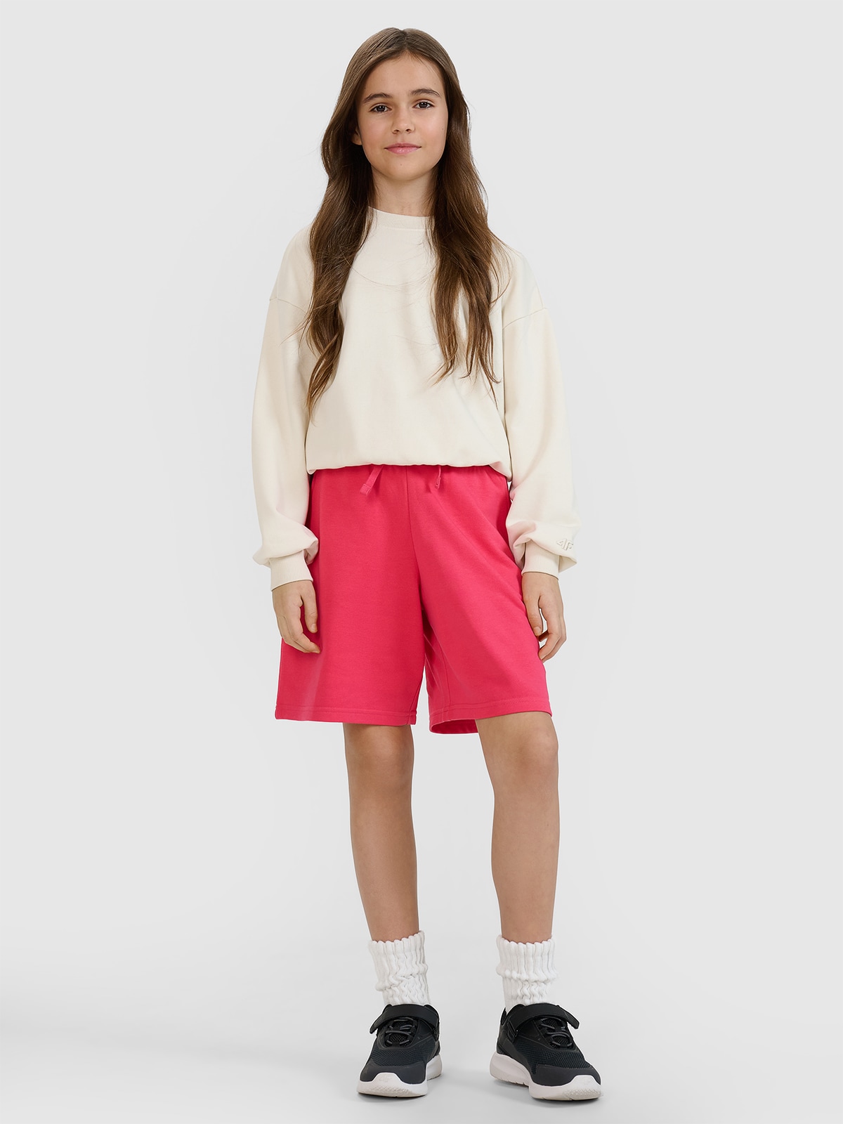 4F Spodenki dresowe dziewczęce - różowe 122 (6-7 lat)