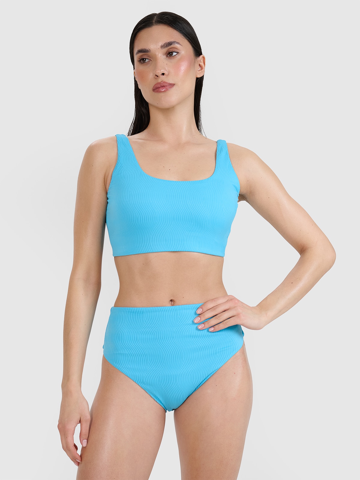 4F Góra od bikini damska - turkusowa L