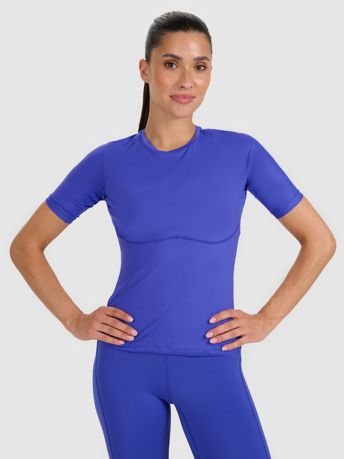 4F Koszulka treningowa slim szybkoschnąca damska - niebieska L