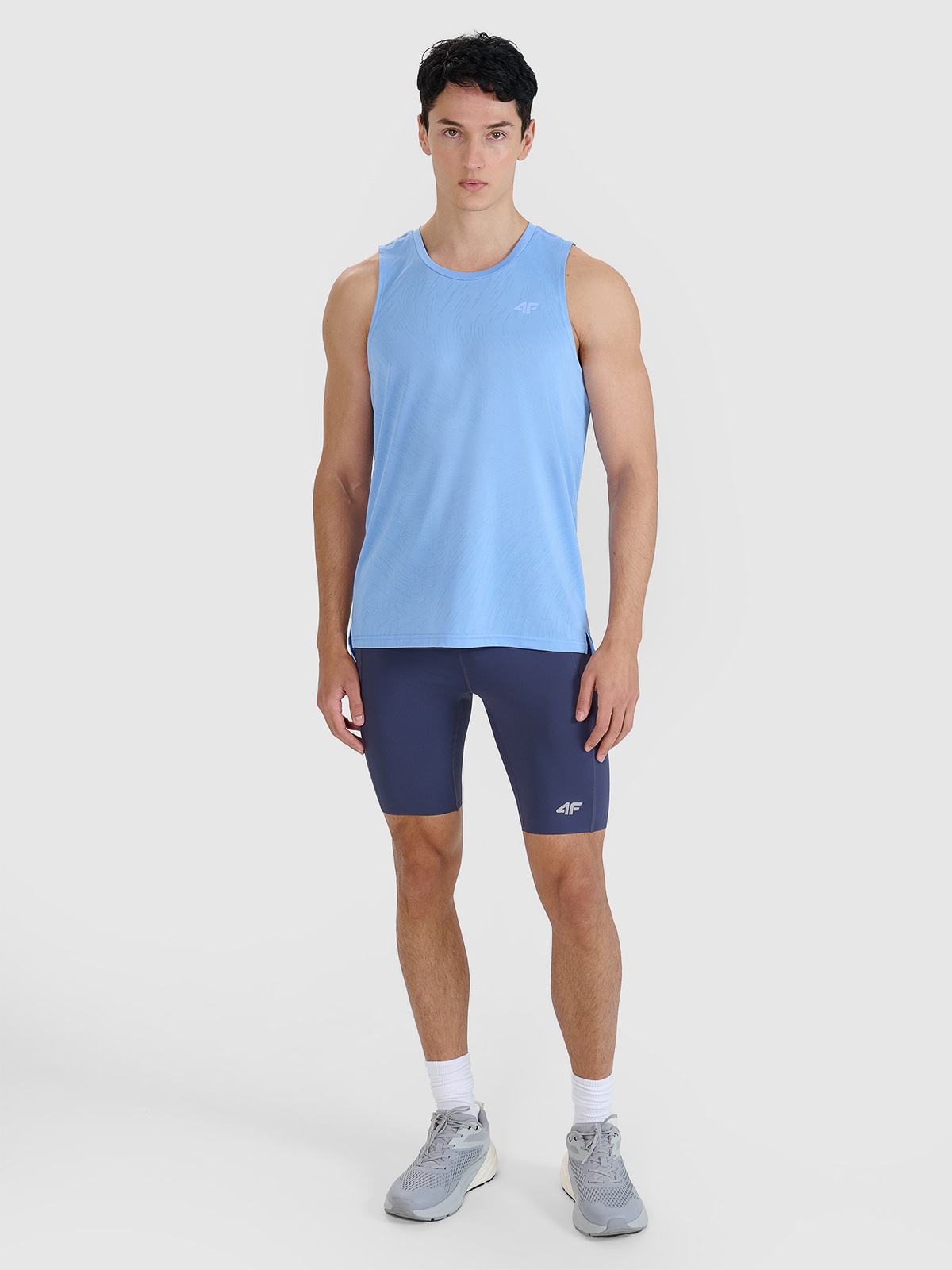 4F Legginsy kolarki do biegania szybkoschnące męskie - szare L