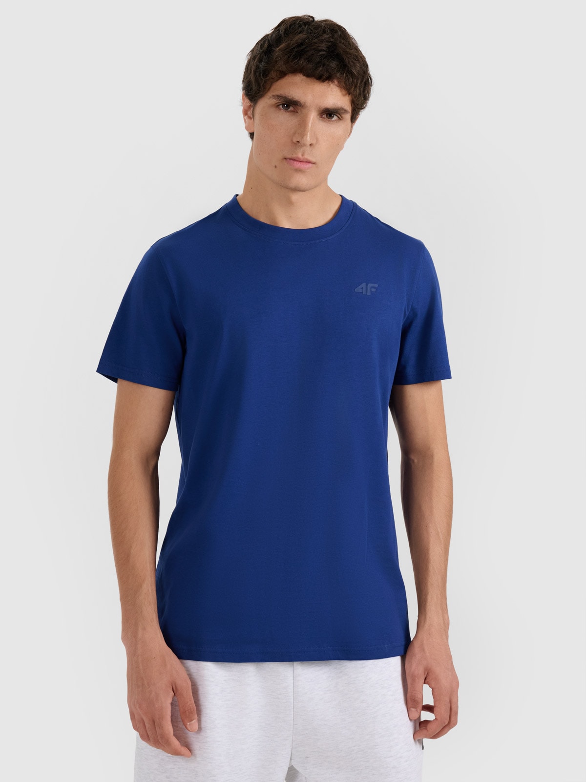 4F T-shirt regular gładki męski (2-pack) - granatowy+khaki 3XL