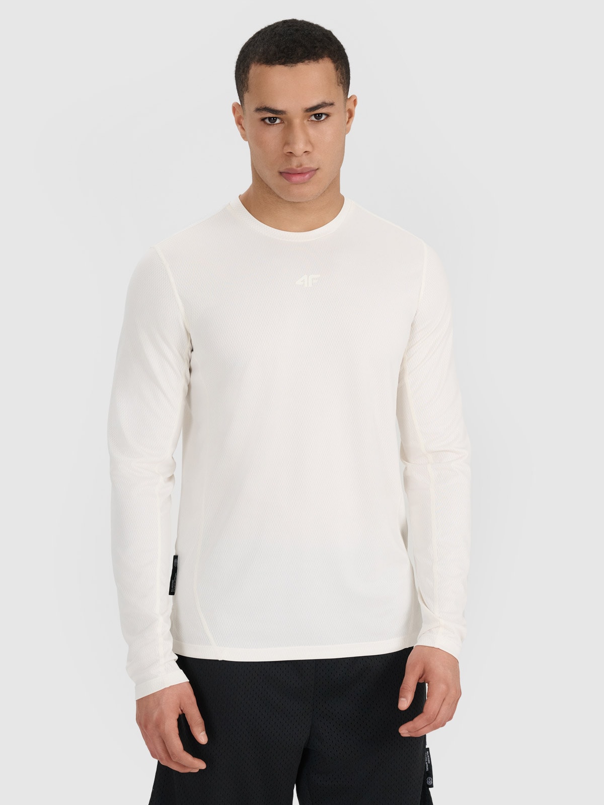 4F Longsleeve do koszykówki regular szybkoschnący męski - biały L