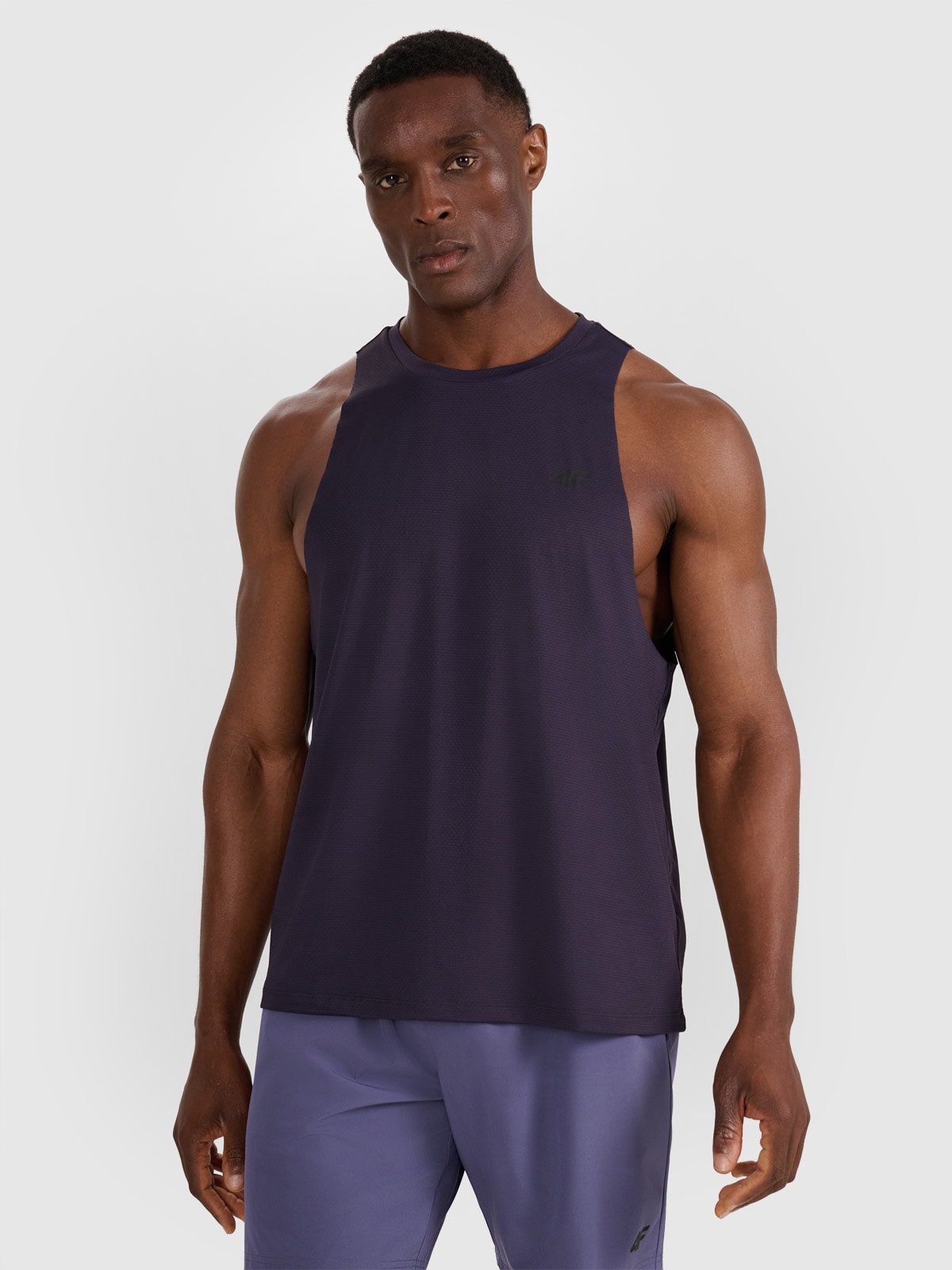 4F Tank top treningowy szybkoschnący męski - granatowy L