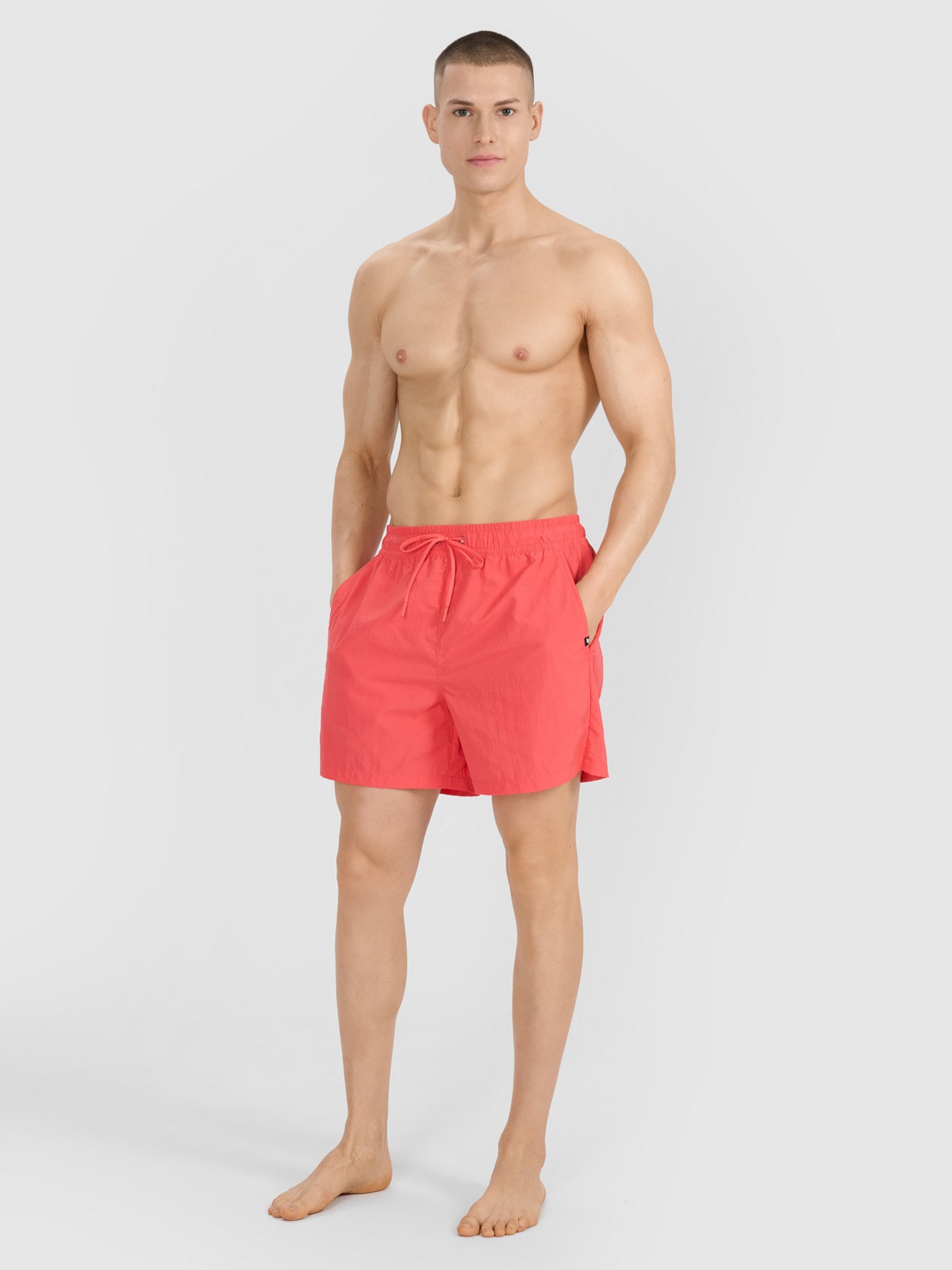 4F Spodenki plażowe boardshorty męskie - czerwone L