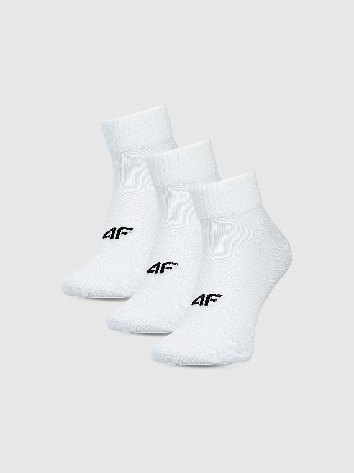 4F Skarpetki casual za kostkę (3-pack) męskie - białe 39-42
