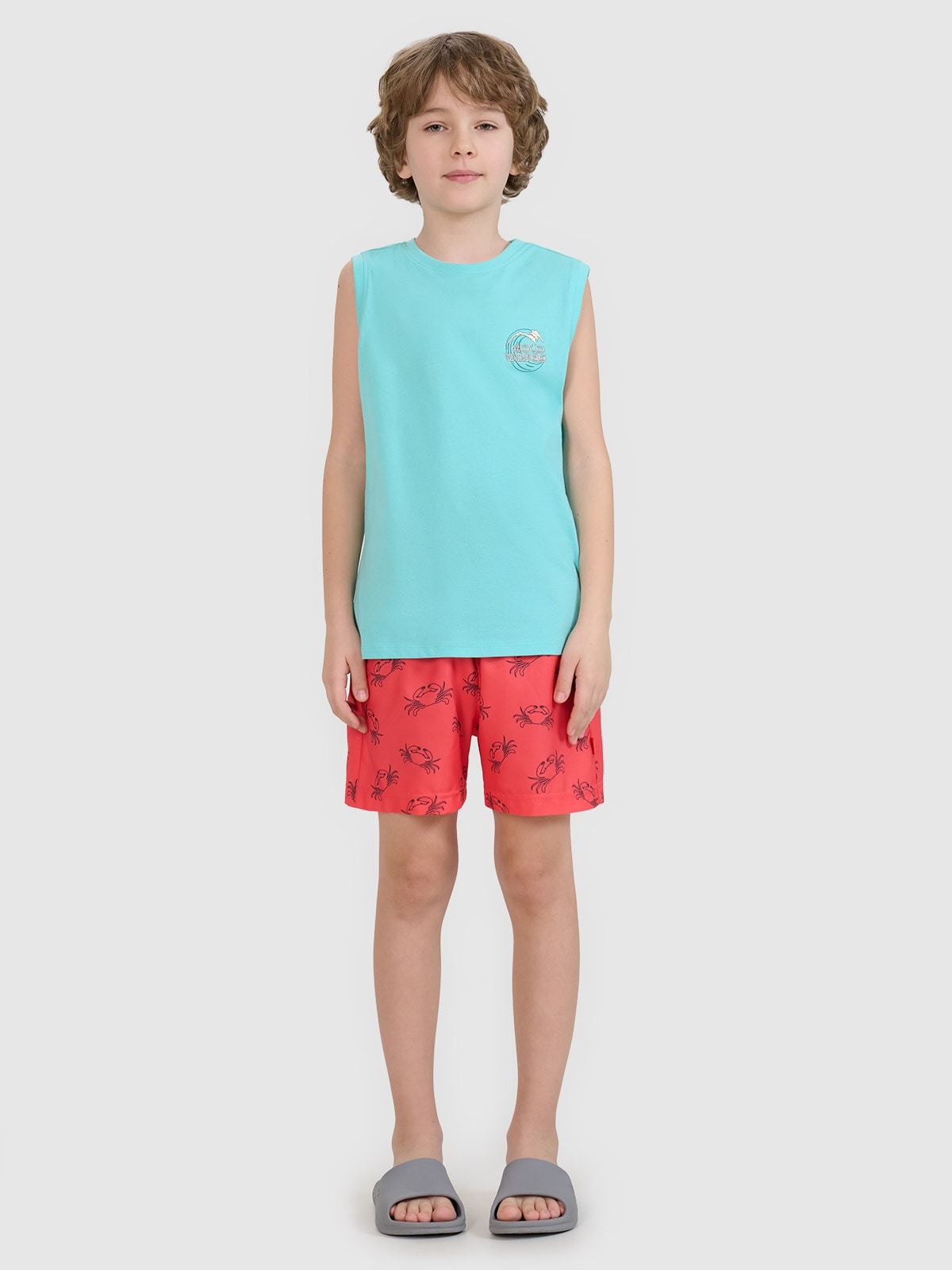 4F Spodenki plażowe boardshorty chłopięce - czerwone 122/128 (6-8 lat)