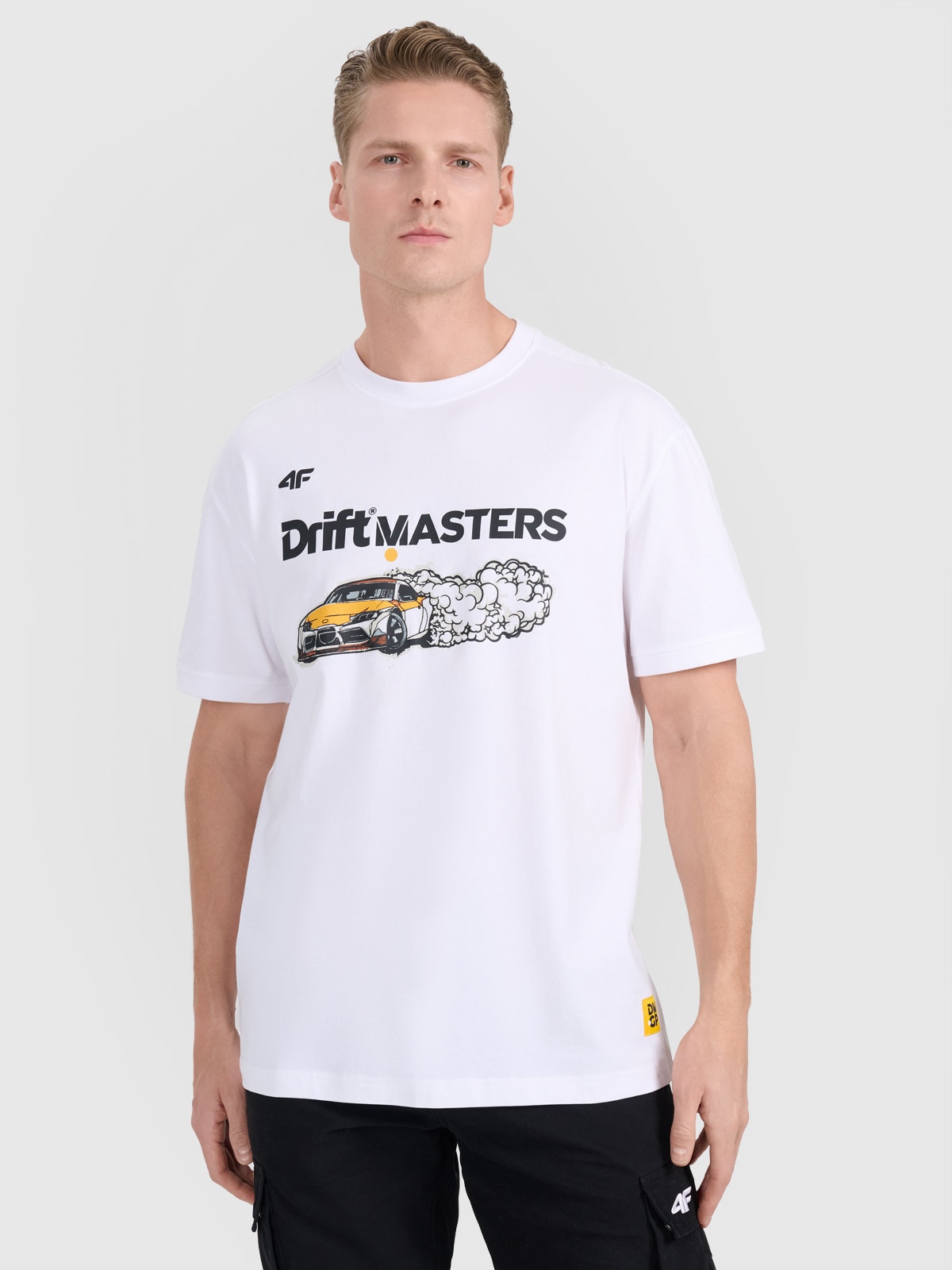 4F T-shirt regular z nadrukiem uniseks 4F x Drift Masters - biały 3XL