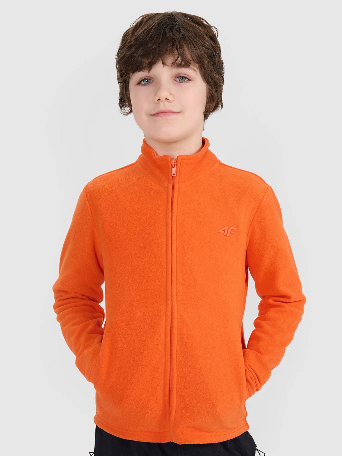 4F Polar regular ze stójką chłopięcy - pomarańczowy 122 (6-7 lat)